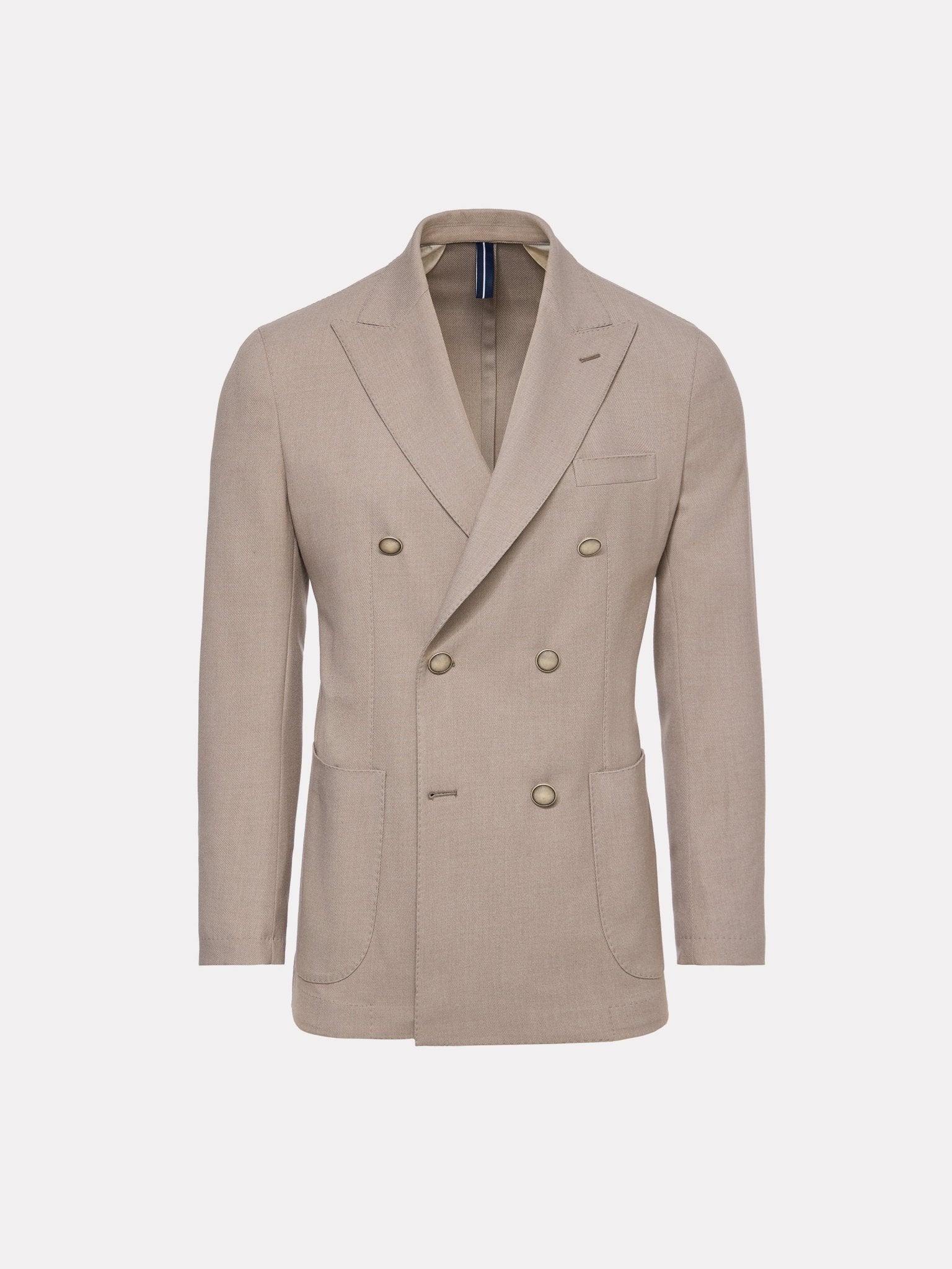 Sacou beige la doua randuri de nasturi, slim fit - Viggo