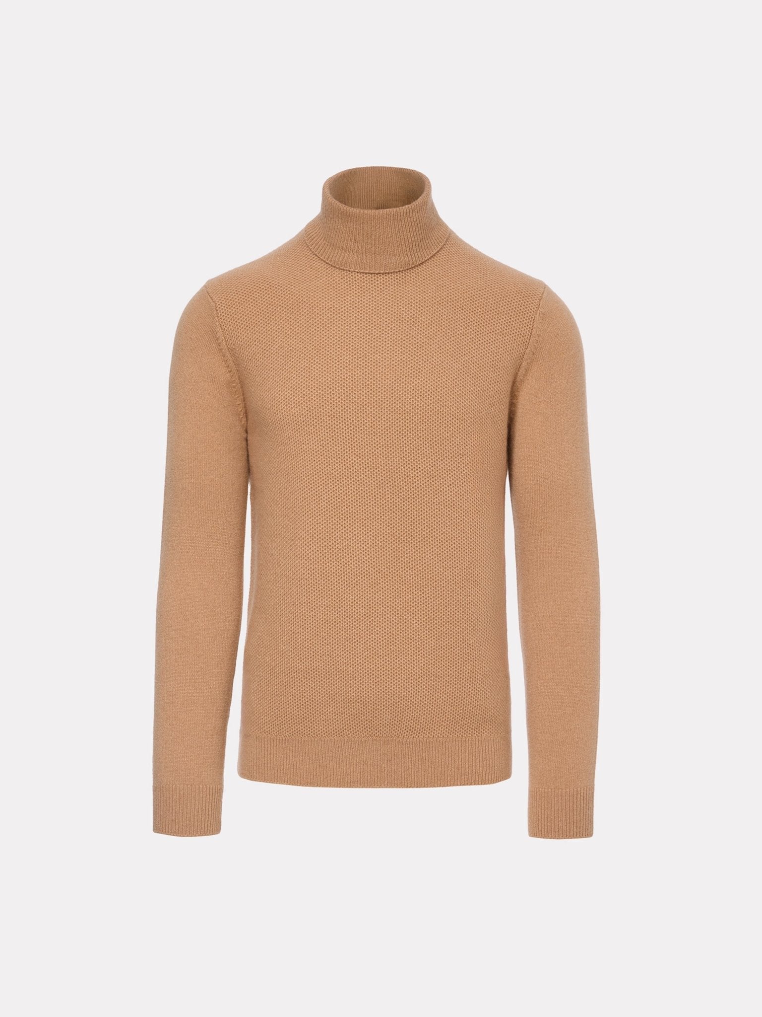 Pulover pe gat din baby casmir, camel - Viggo