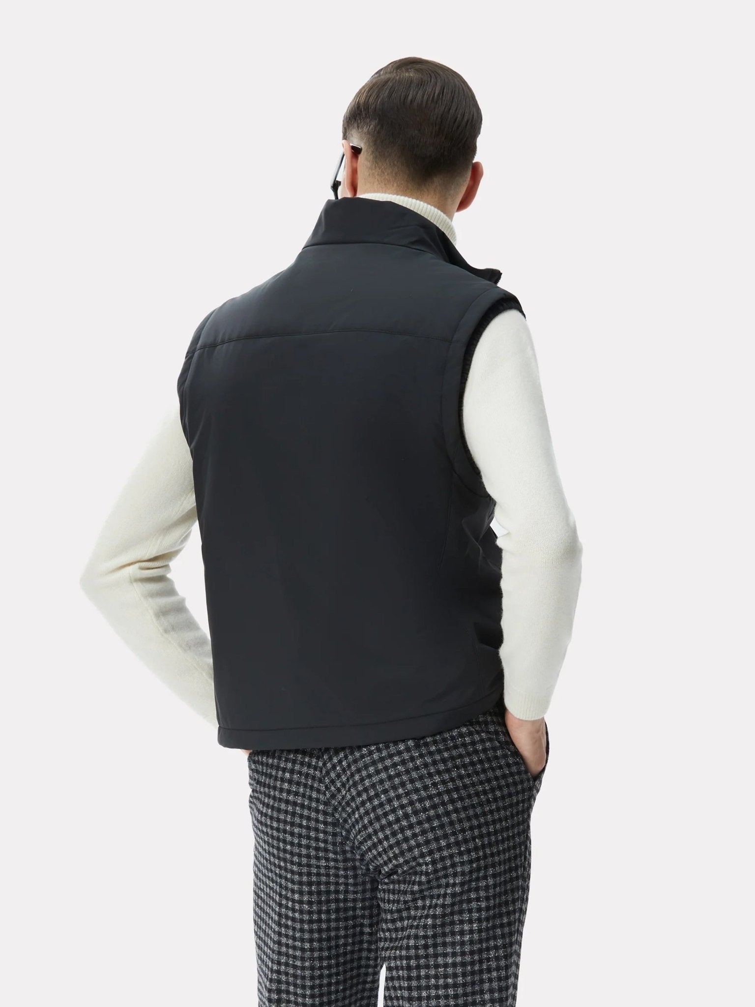 Vesta neagra cu interior din casmir - Viggo