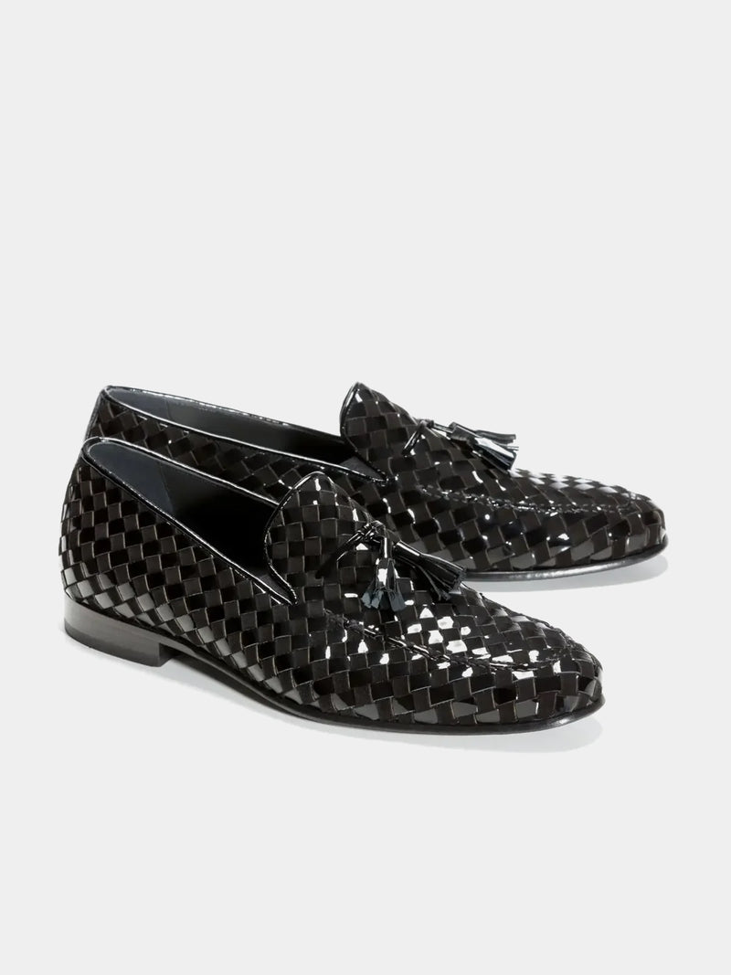Pantofi tuxedo impletiti cu ciucuri