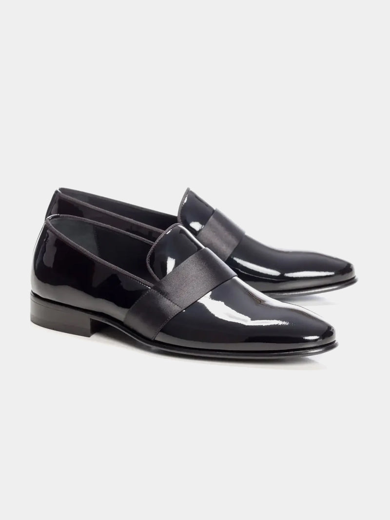 Pantofi smoking negru lucios