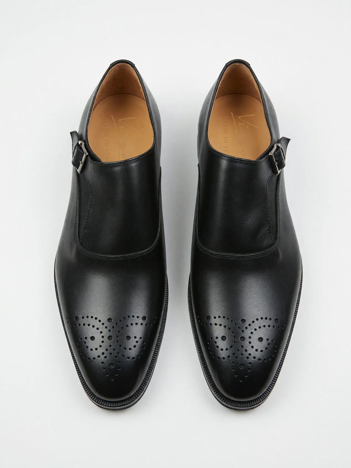 Pantofi monk model brogue negri