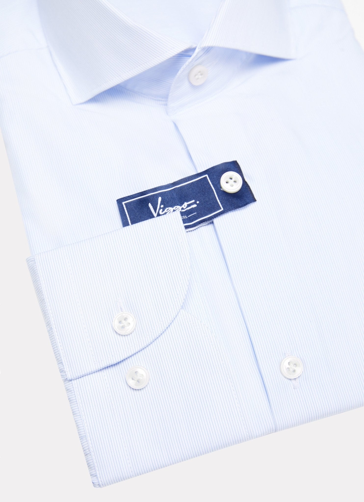 Camasa alba cu dungi fine bleu - Viggo