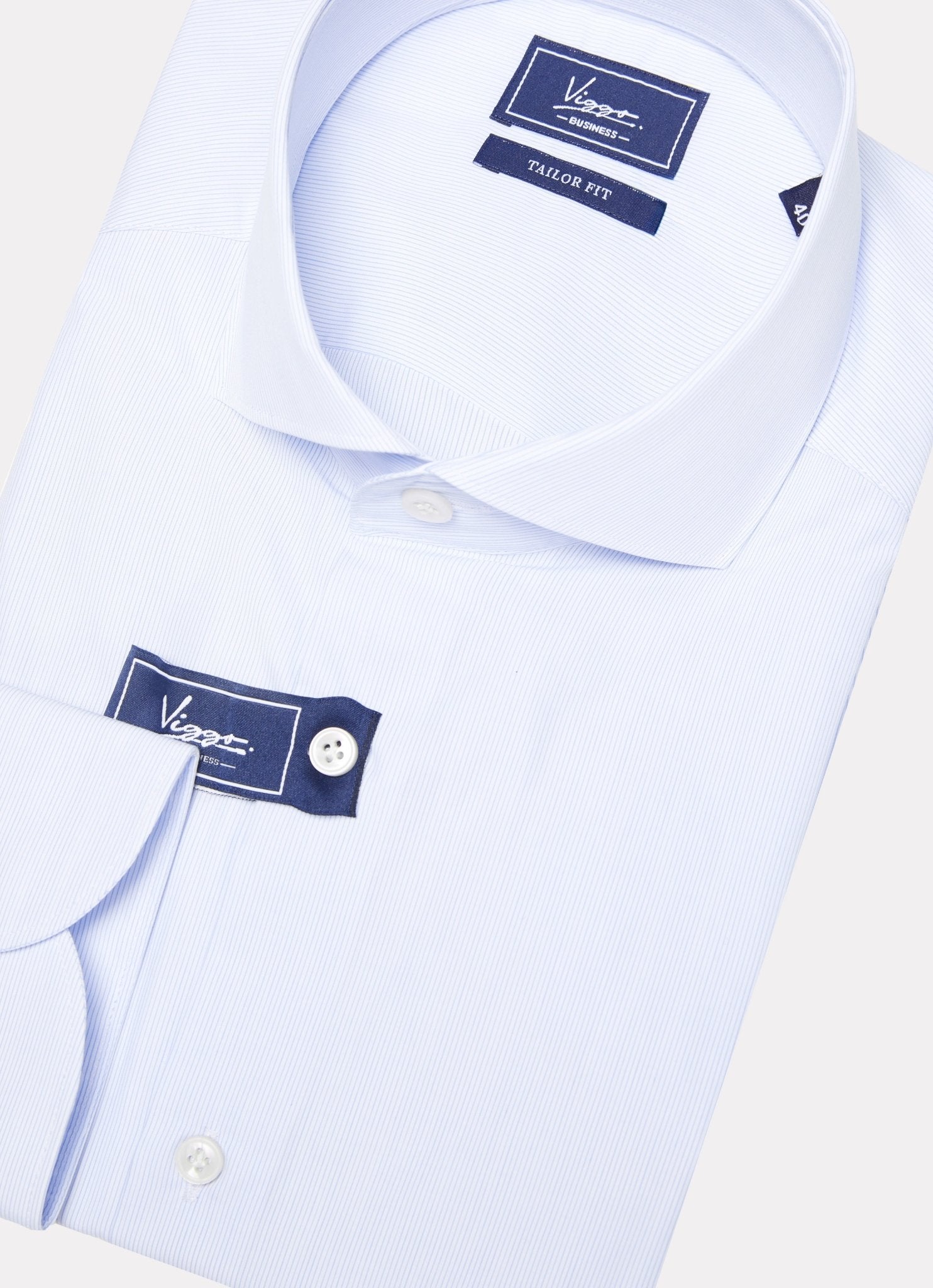 Camasa alba cu dungi fine bleu - Viggo