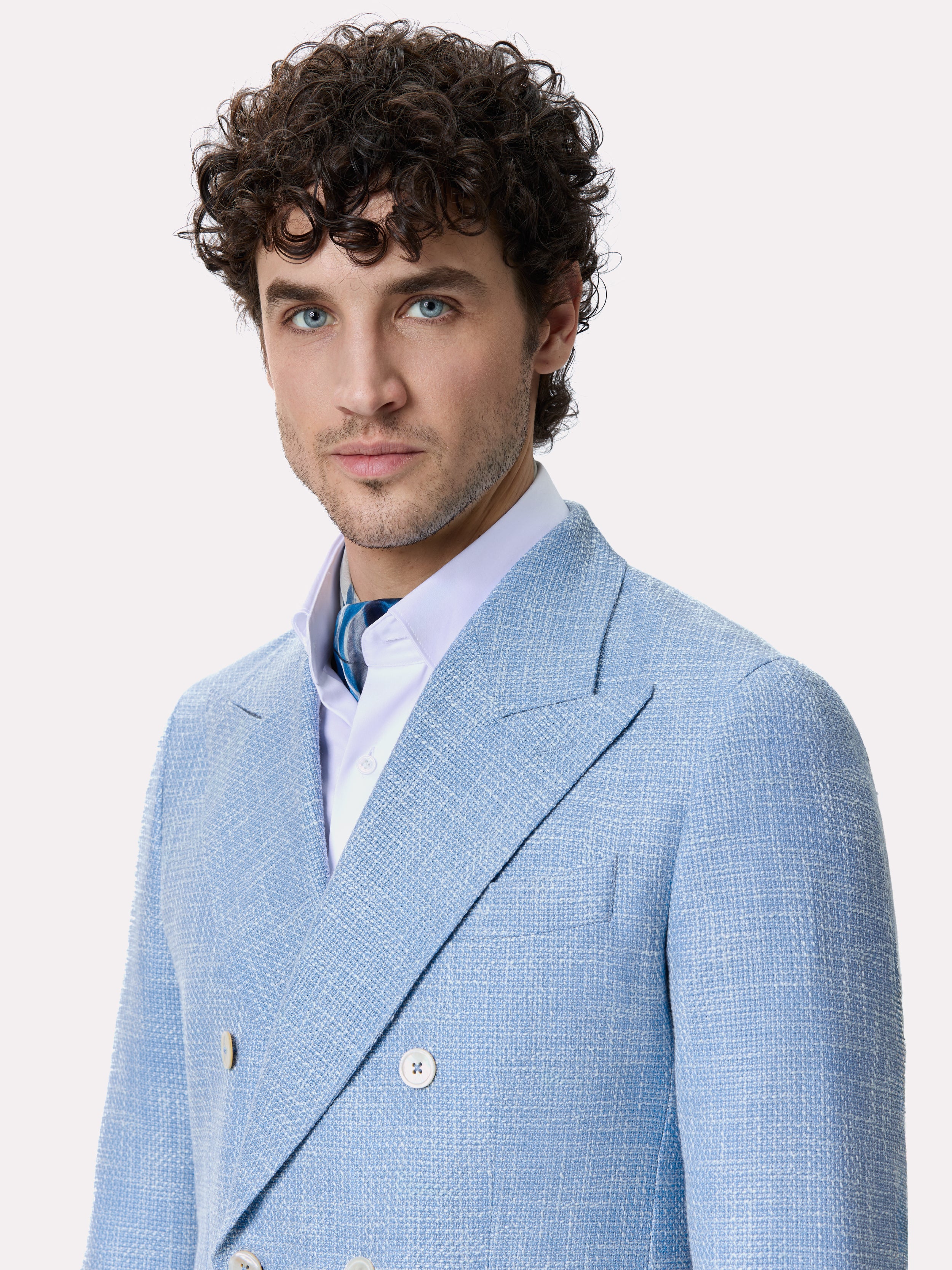 Sacou tesatura Loro Piana, made to measure, bleu