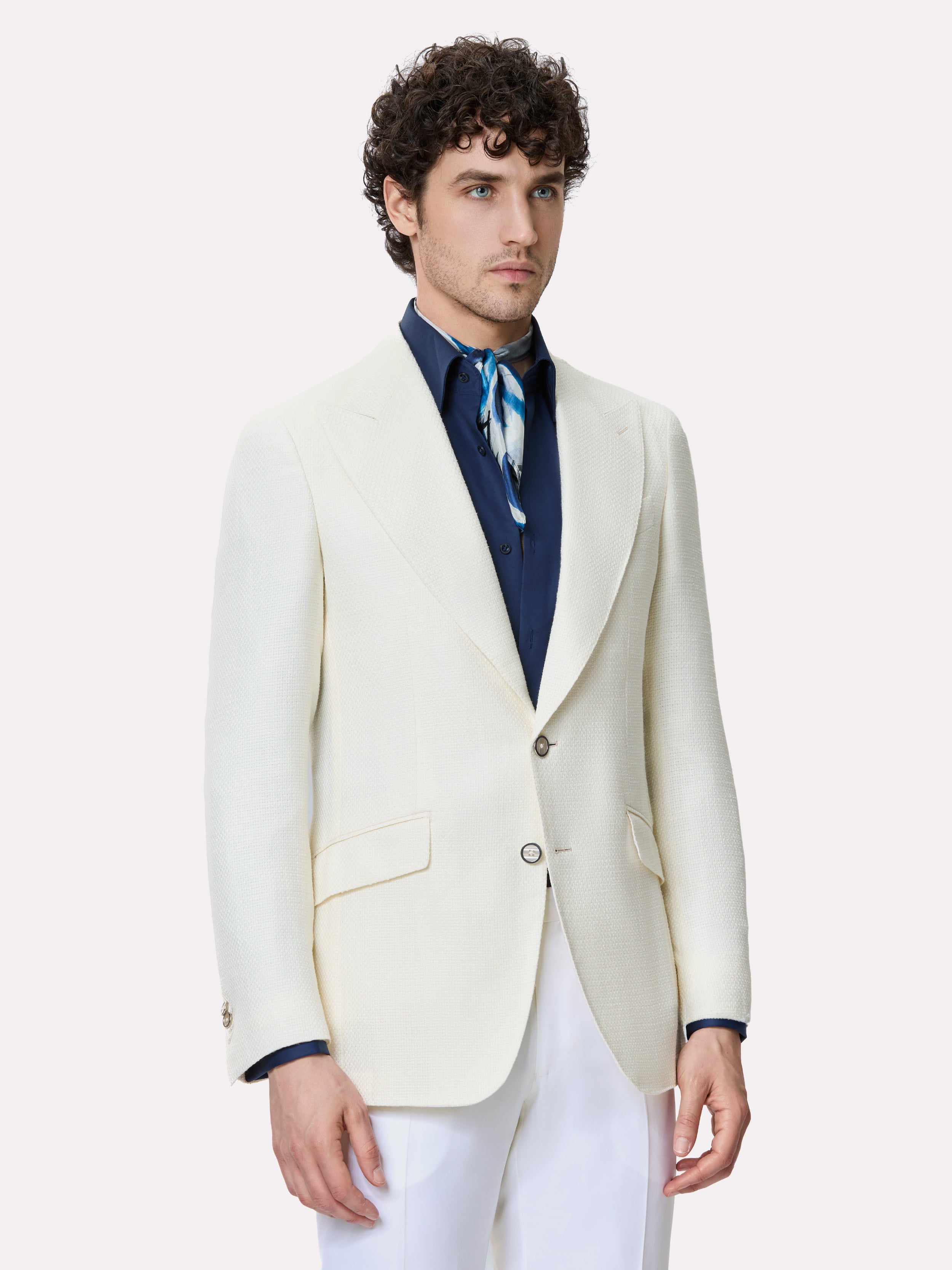 Sacou tesatura Loro Piana, made to measure, alb