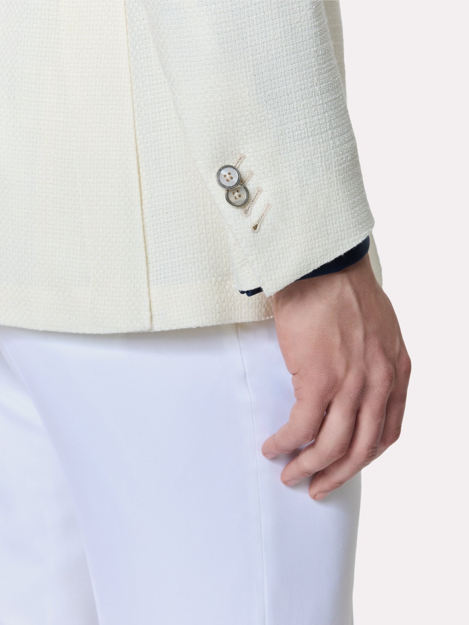 Sacou tesatura Loro Piana alb - Viggo