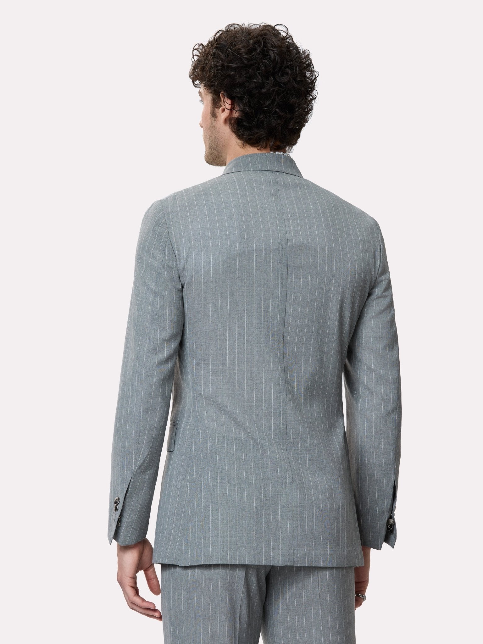 Costum tesatura Tallia di Delfino, made to measure, gri cu dungi - Viggo