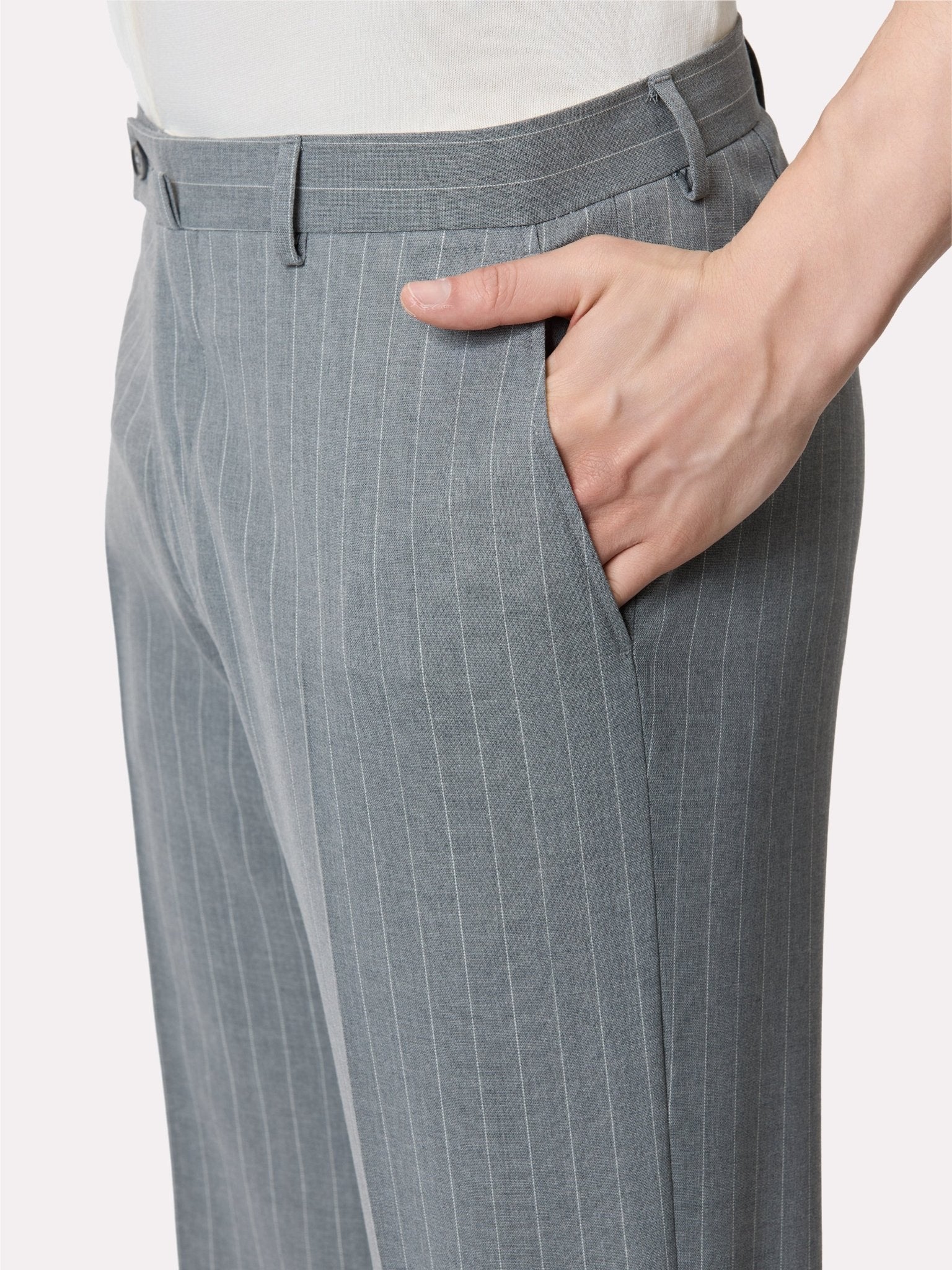 Costum tesatura Tallia di Delfino, made to measure, gri cu dungi - Viggo