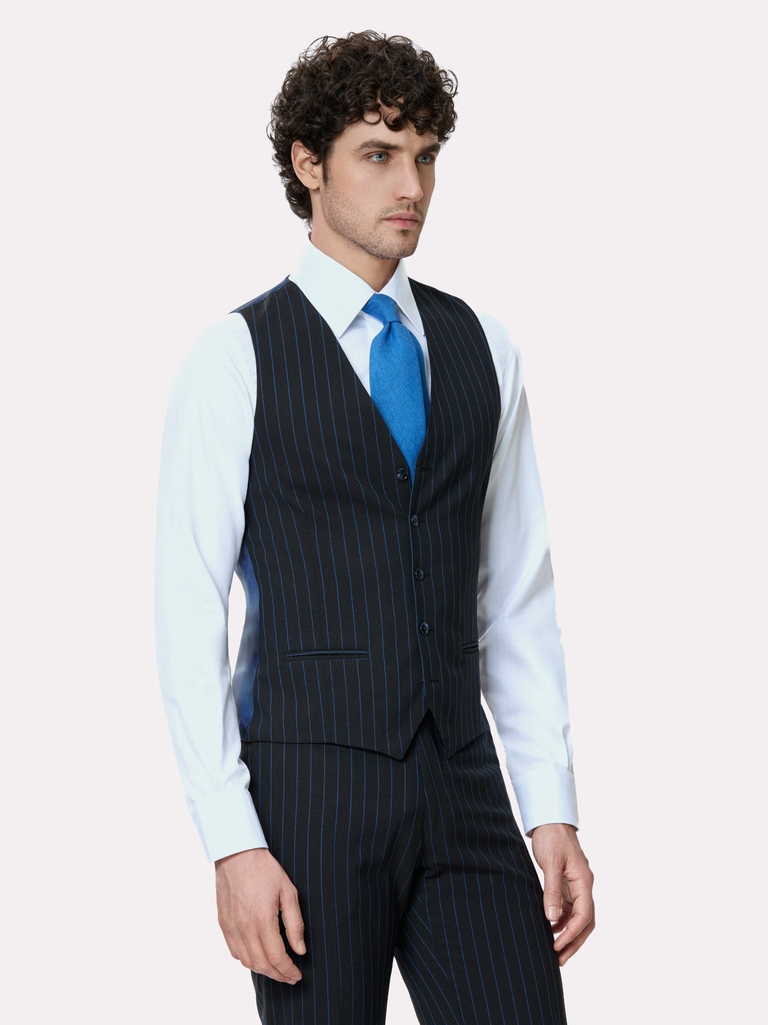 Costum tesatura Tallia di Delfino, made to measure, maro cu dungi - Viggo