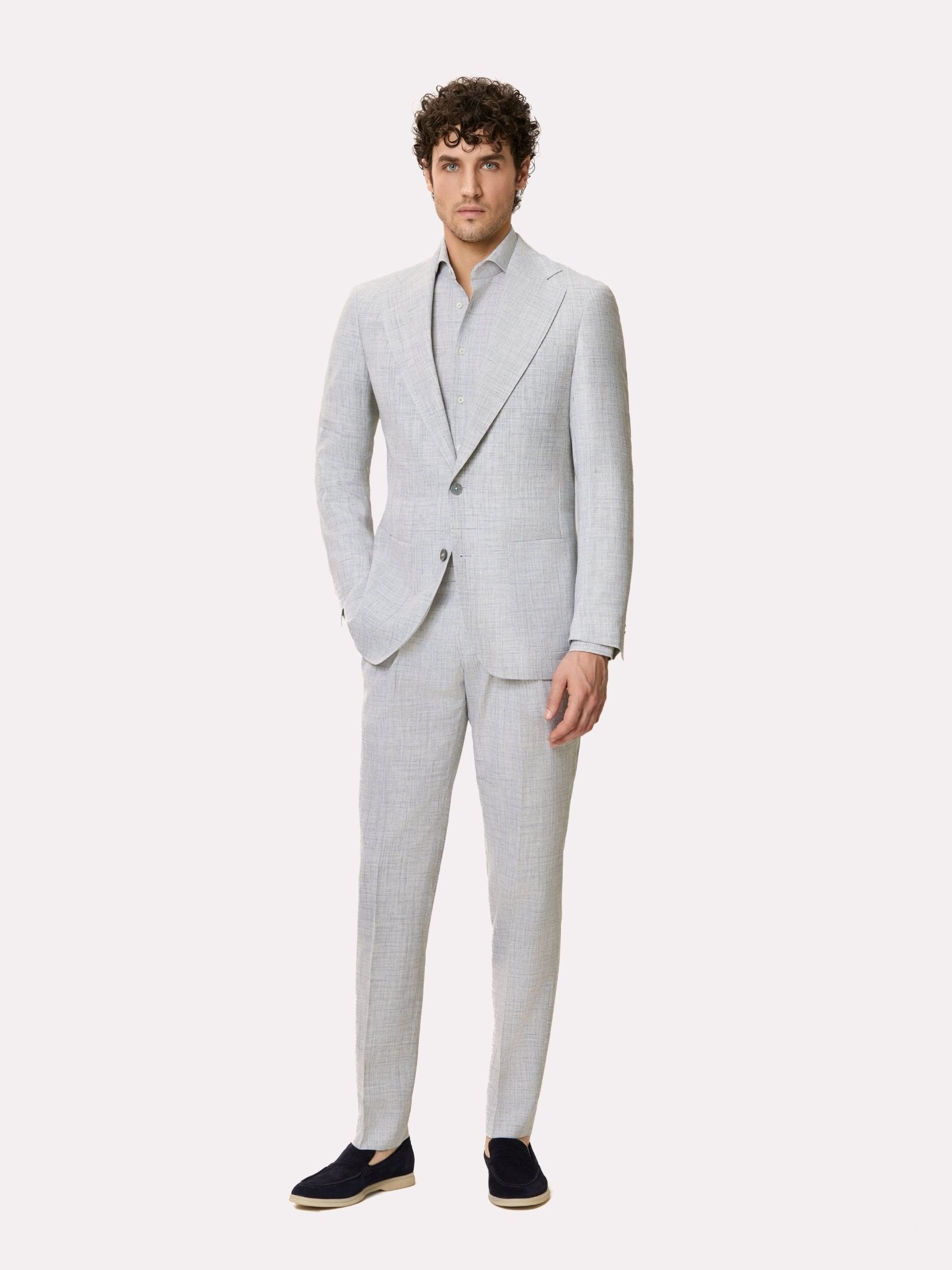 Costum tesatura Loro Piana Summertime, made to measure, gri - Viggo