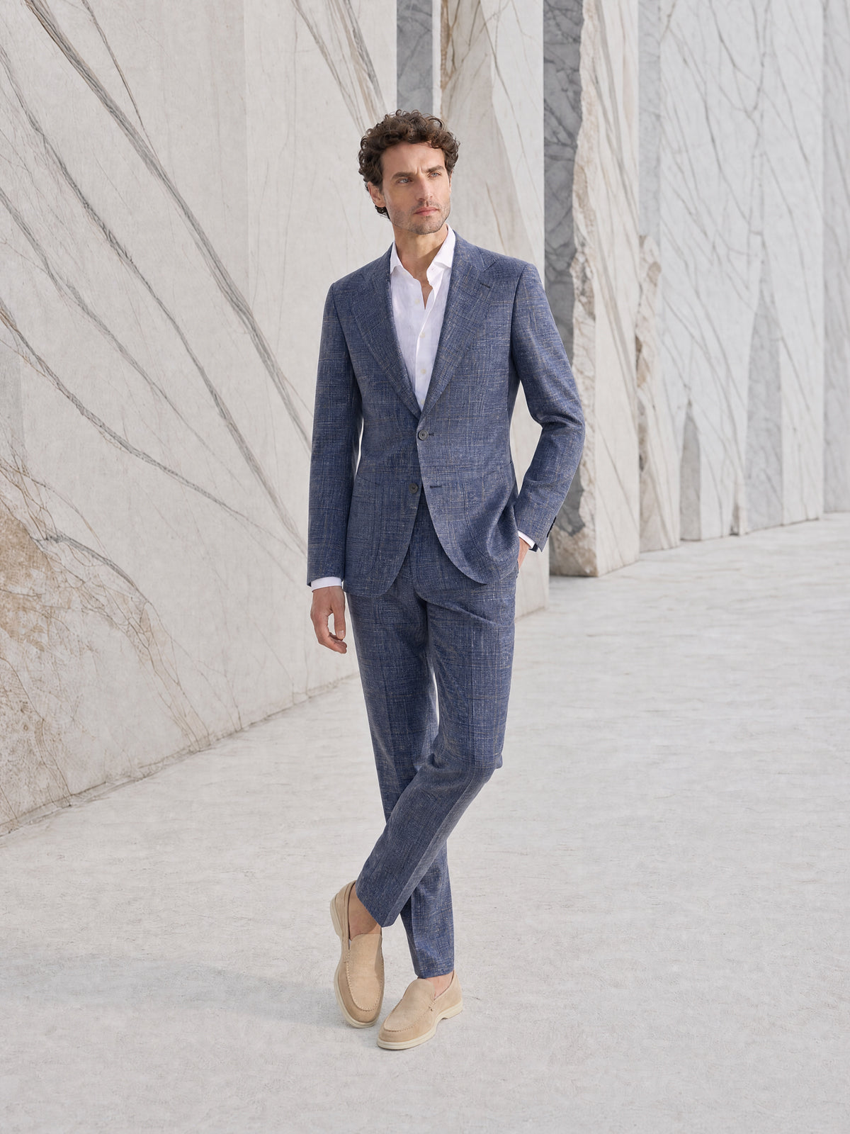 Costum tesatura Loro Piana Summertime, albastru