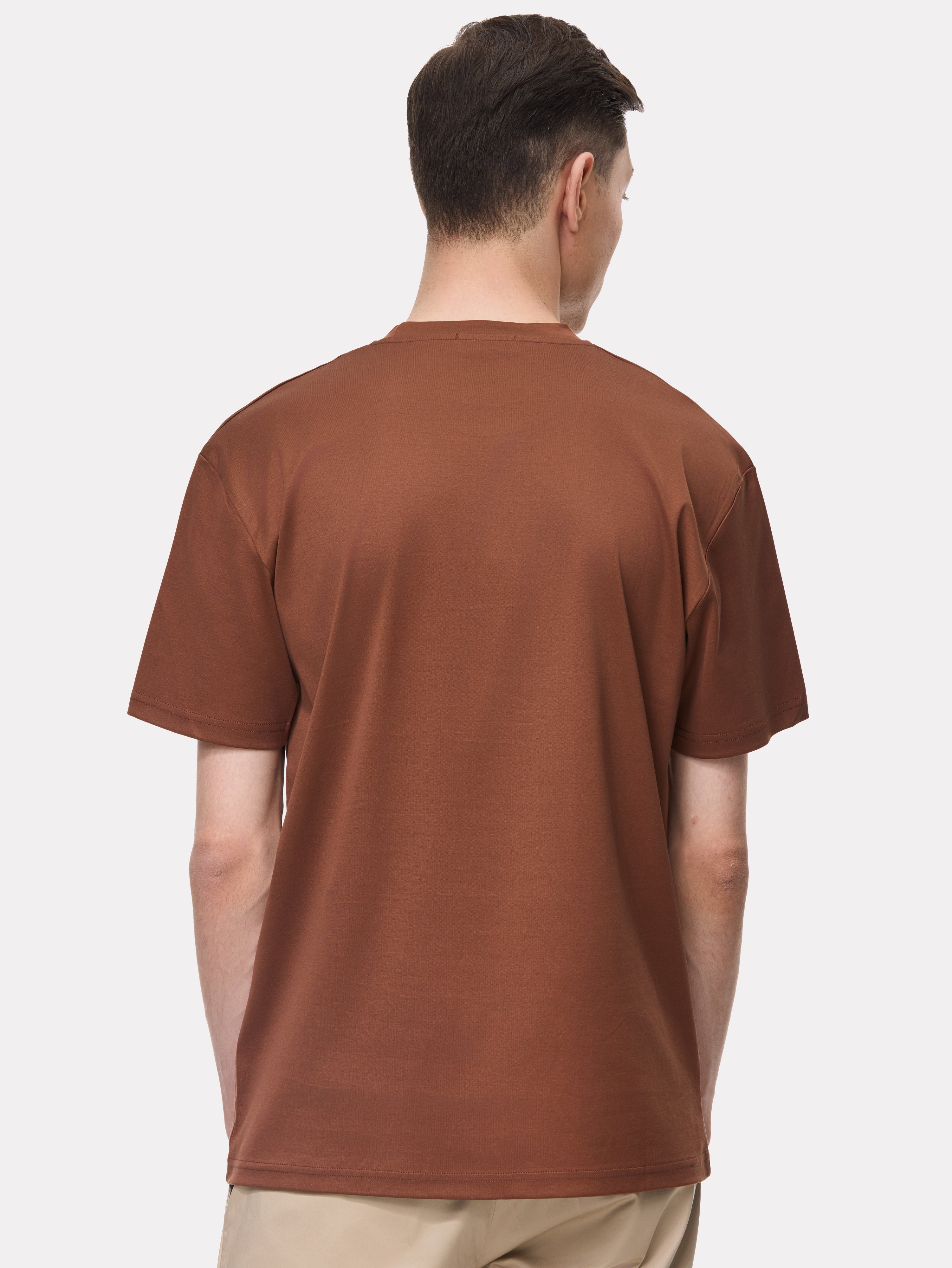 Cotton camel t-shirt with octagon