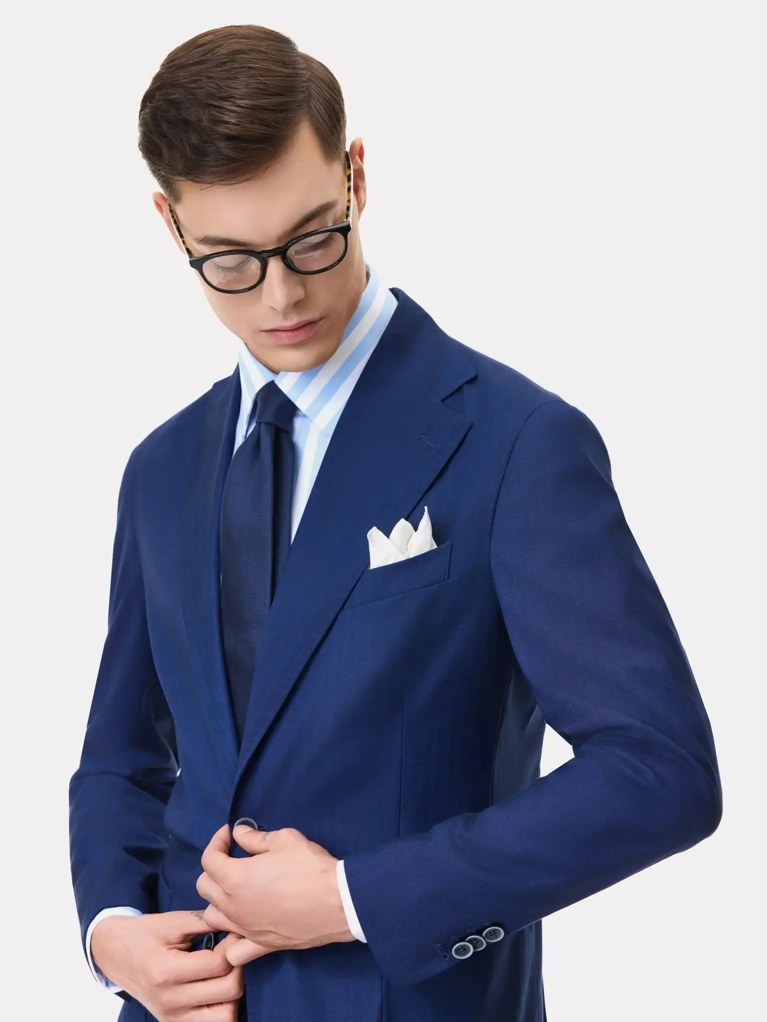 Costum slim fit albastru royal texturat