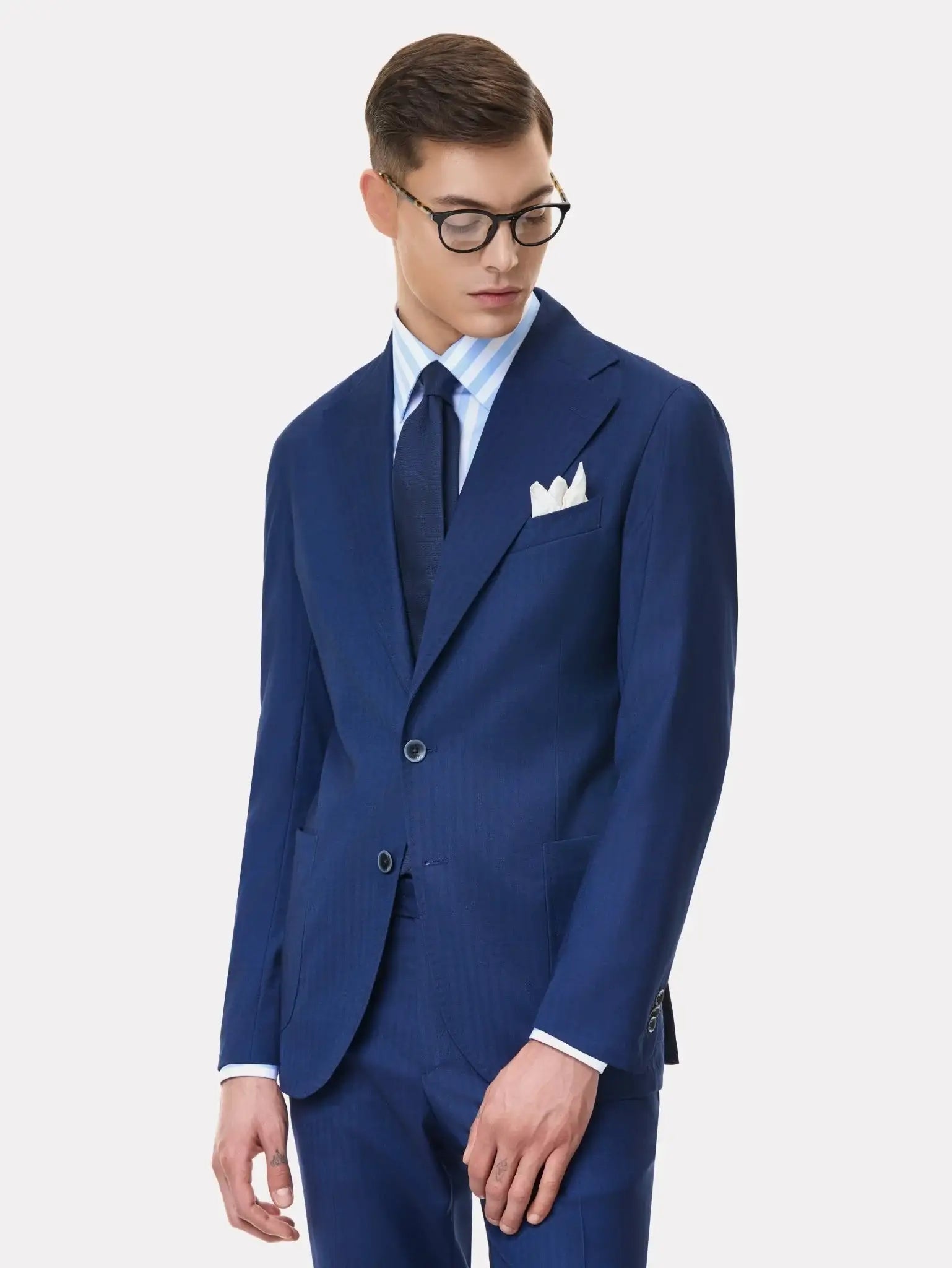 Costum slim fit albastru royal texturat - Viggo