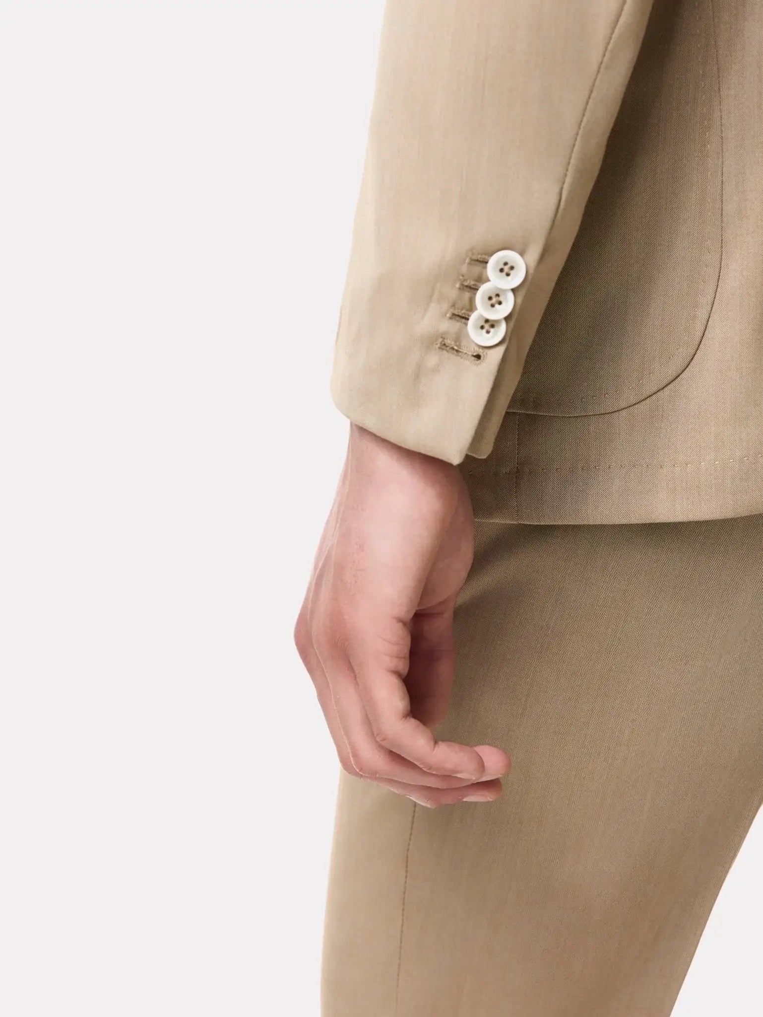 Costum slim fit maro deschis texturat