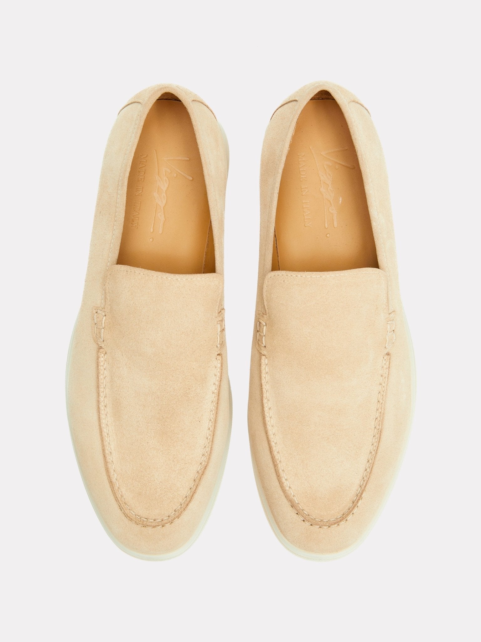 Mocasini beige din piele intoarsa - Viggo