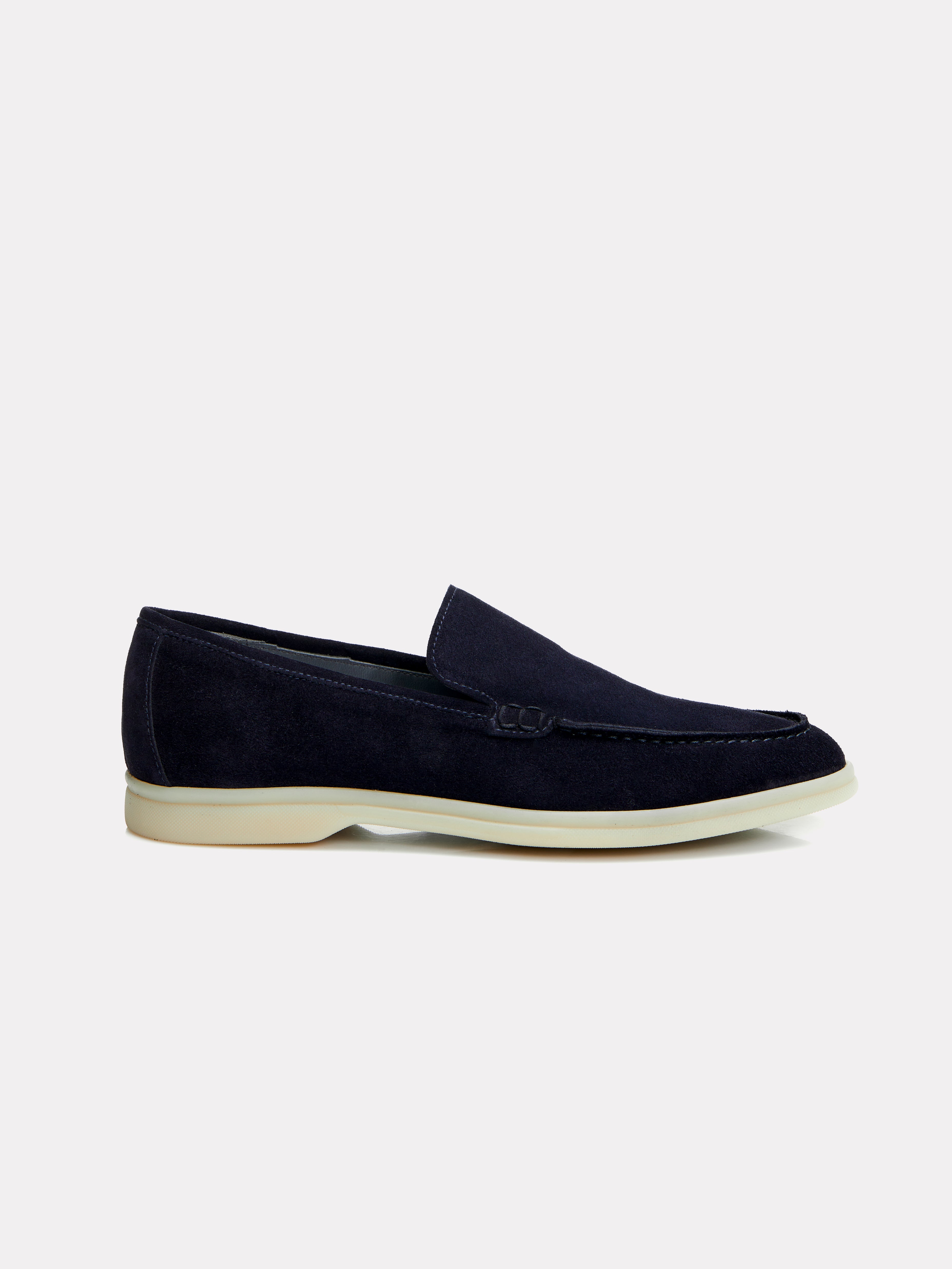 Mocasini navy din piele intoarsa