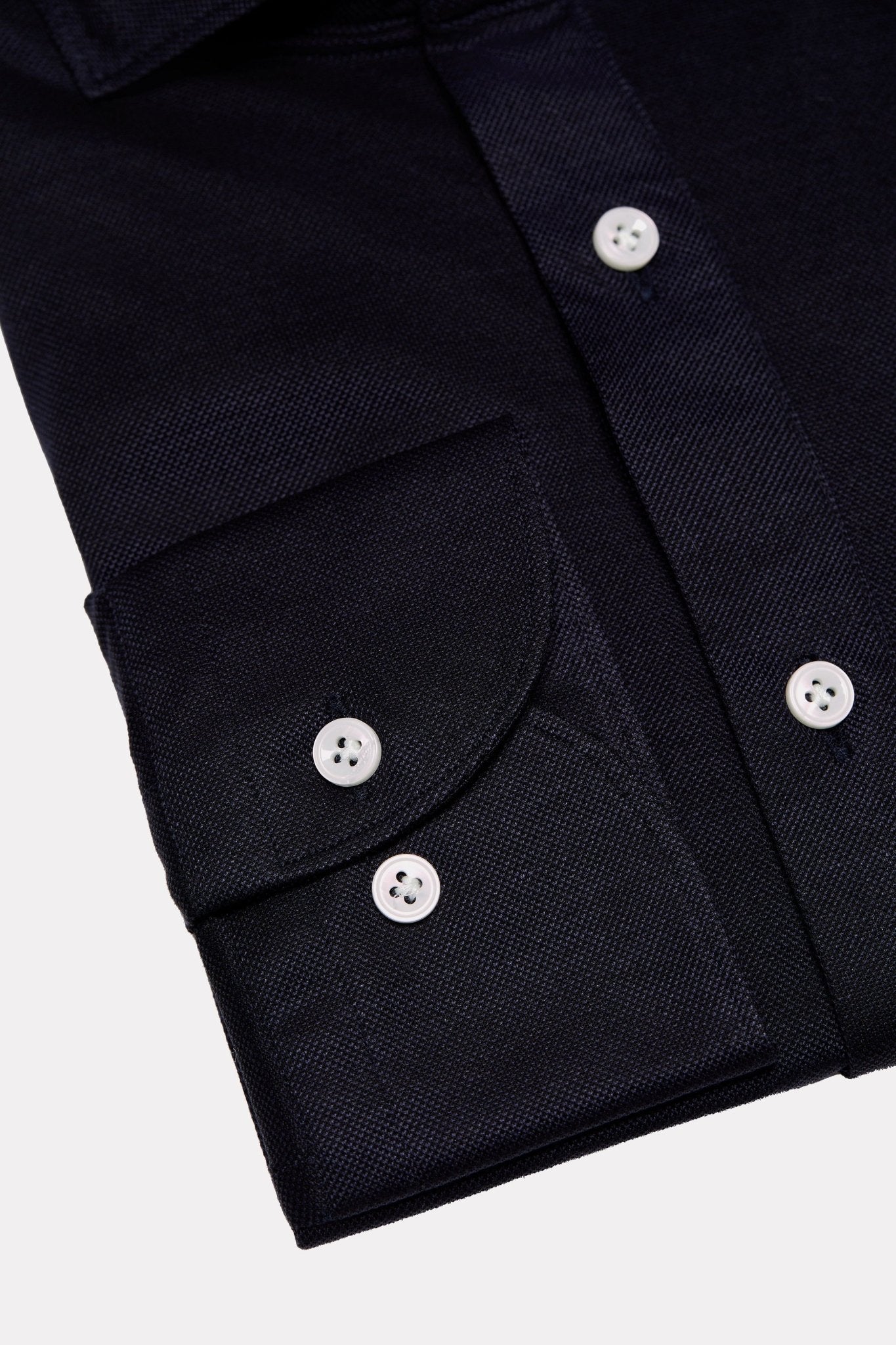 Camasa popover negru cu textura bleumarin - Viggo