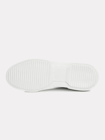 Sneakers albi cu logo auriu