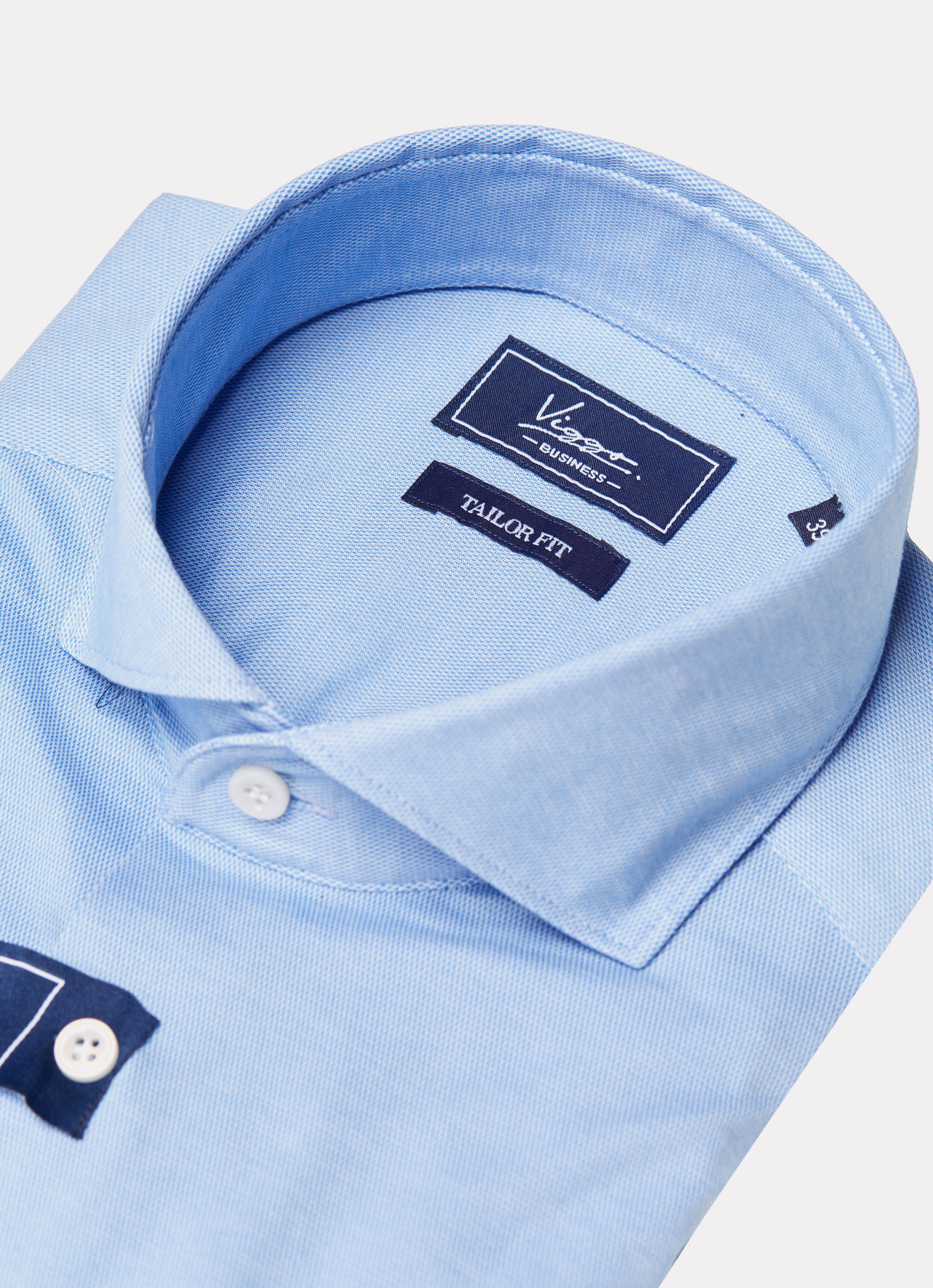 Blue jersey oxford shirt