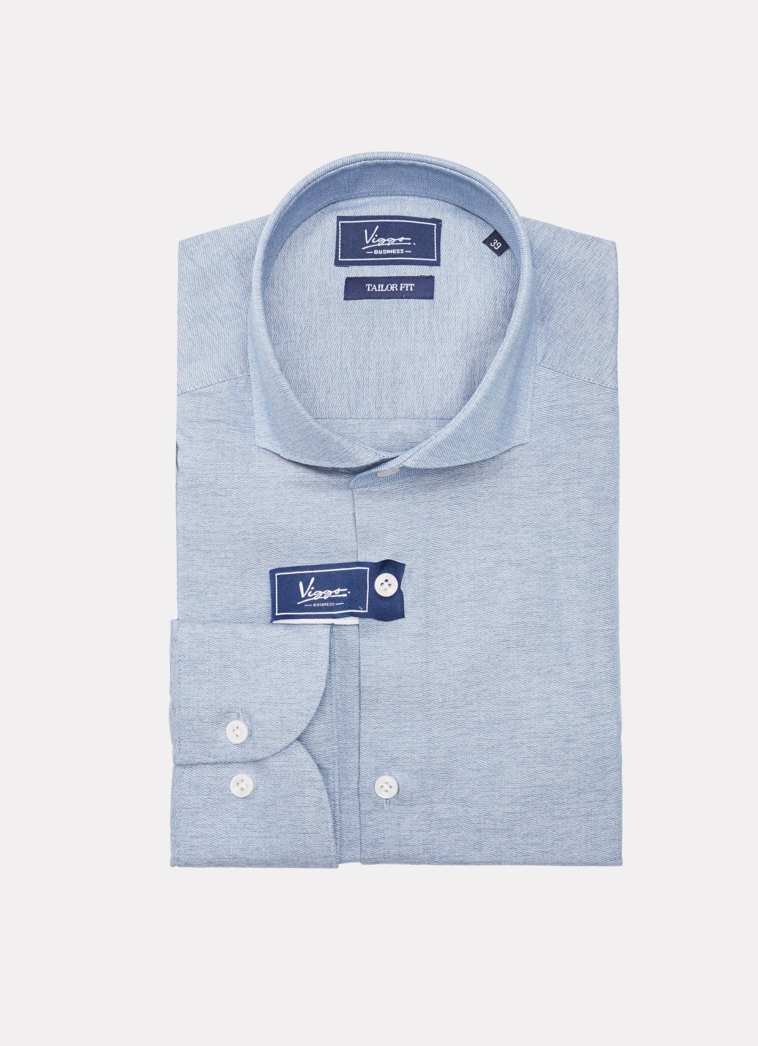 Camasa bleu denim din jerseu de bambus - Viggo