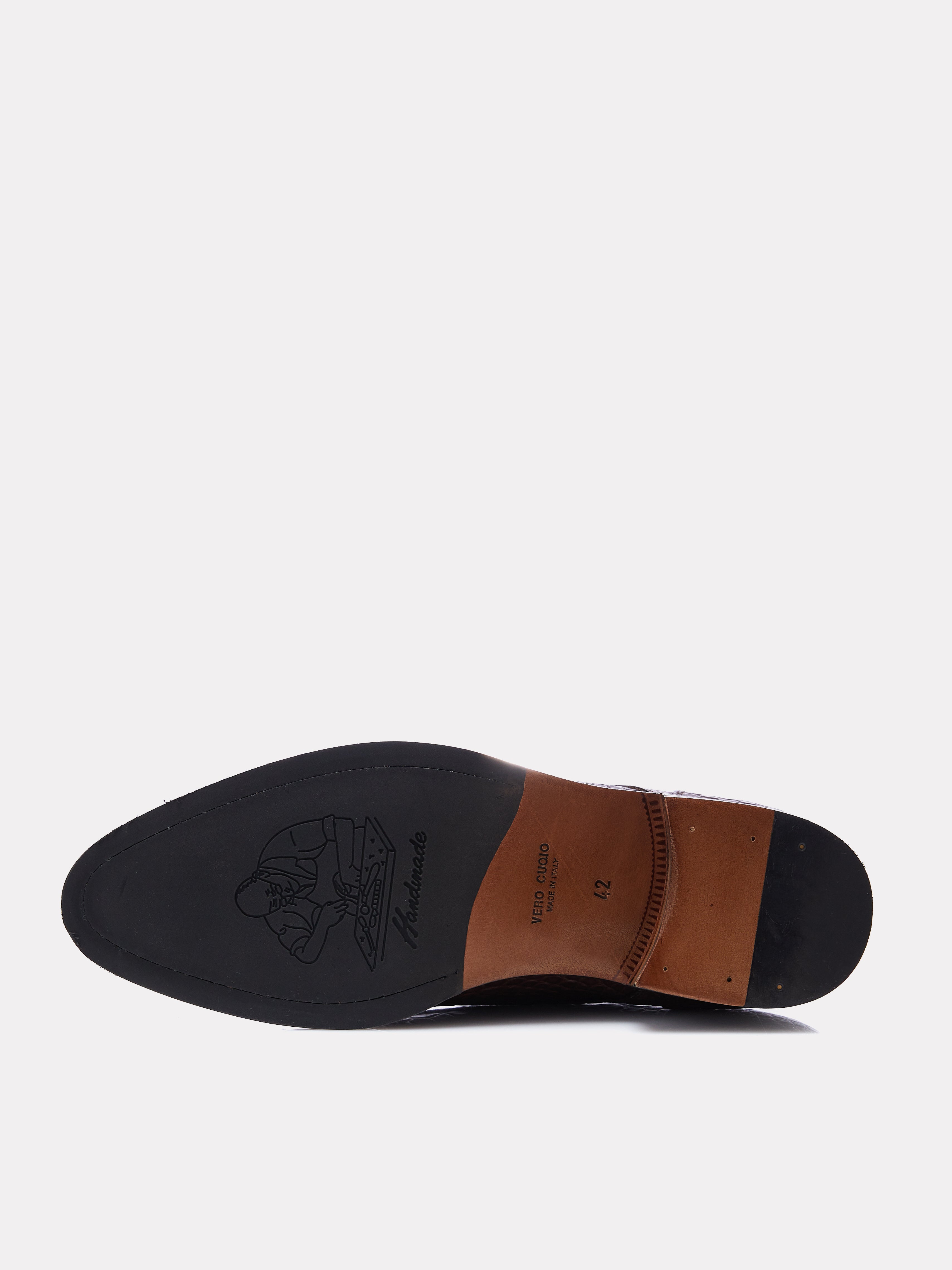 Brown double monk shoes