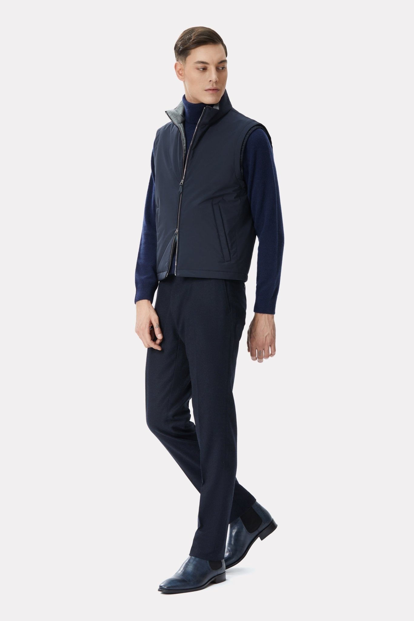 Vesta navy cu interior din casmir - Viggo