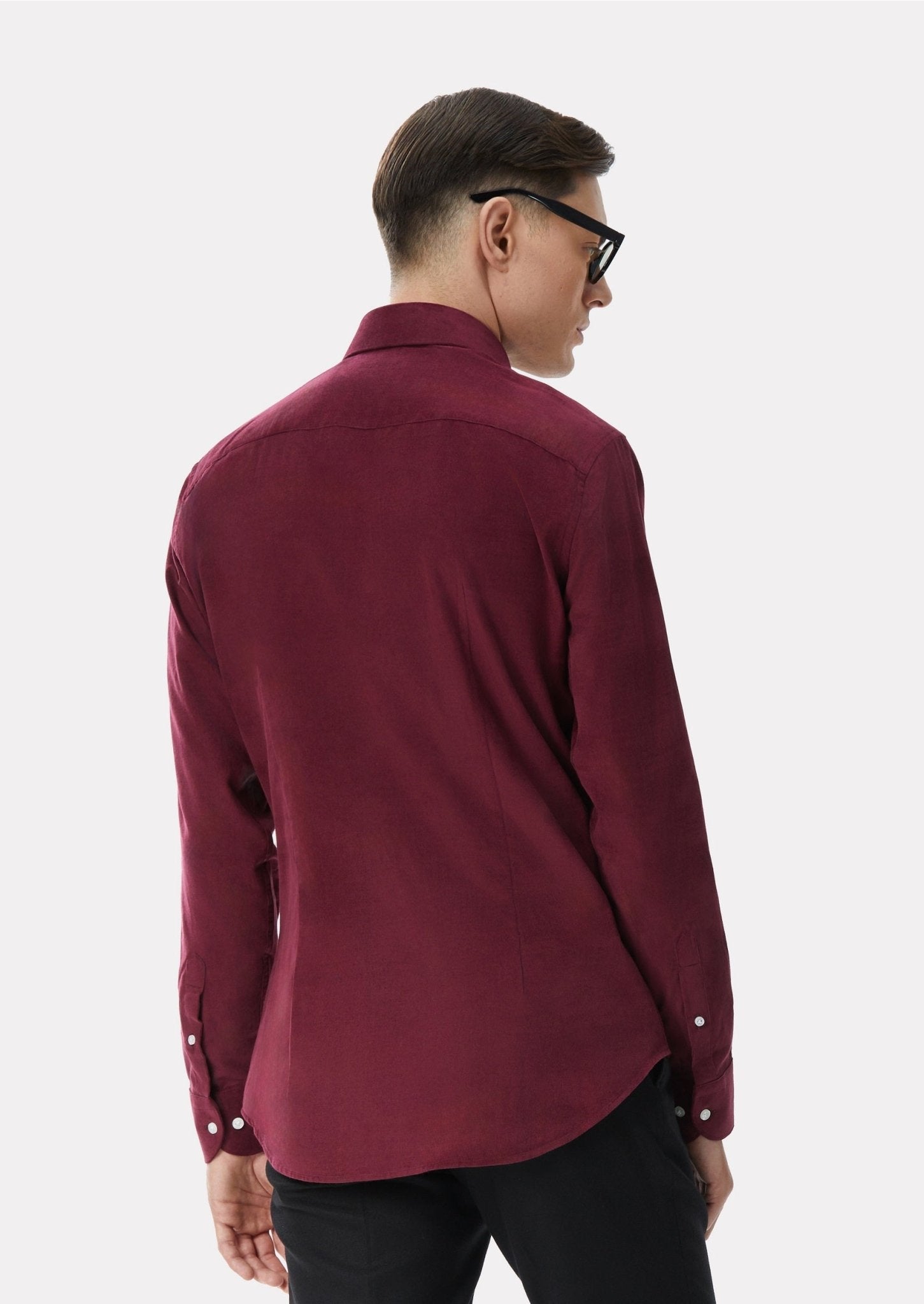 Camasa bordeaux din reiat fin - Viggo