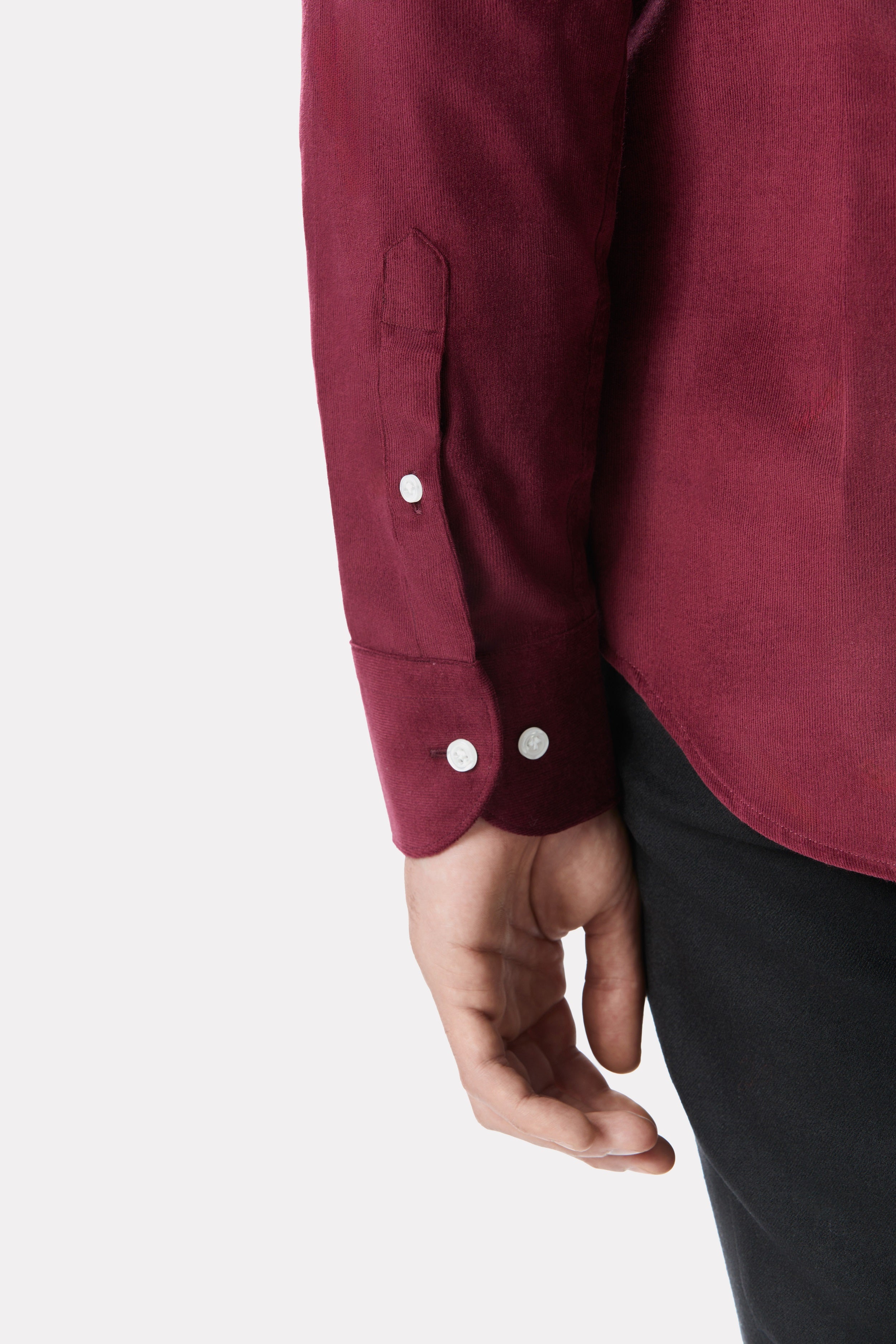 Burgundy fine ribbed shirt