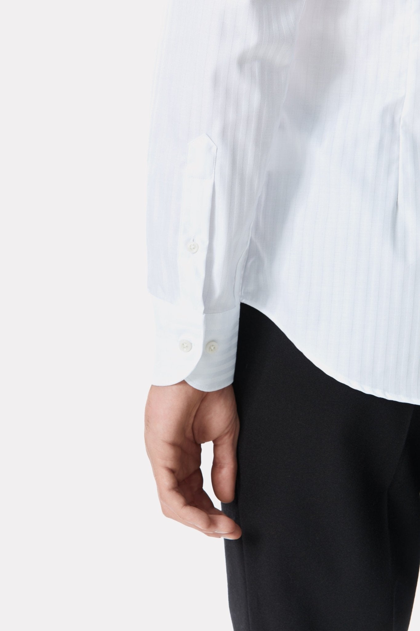 Camasa alba cu dungi ton pe ton - Viggo