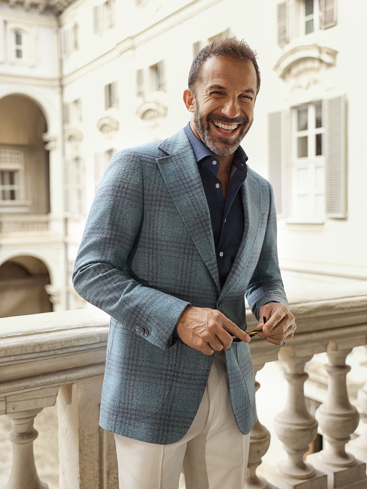 Sacou carouri bleu, Made to Measure, alpaca blend