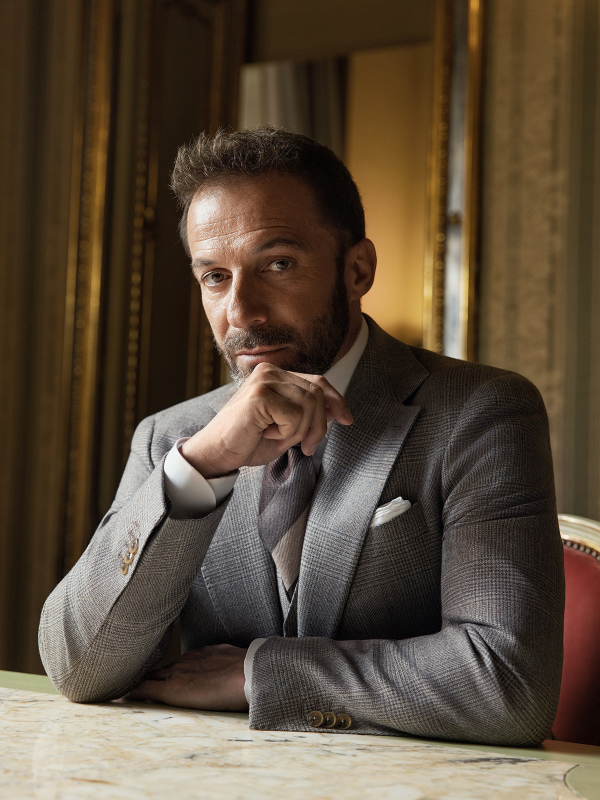 Costum 3 piese maro, Made to Measure, casmir si lana