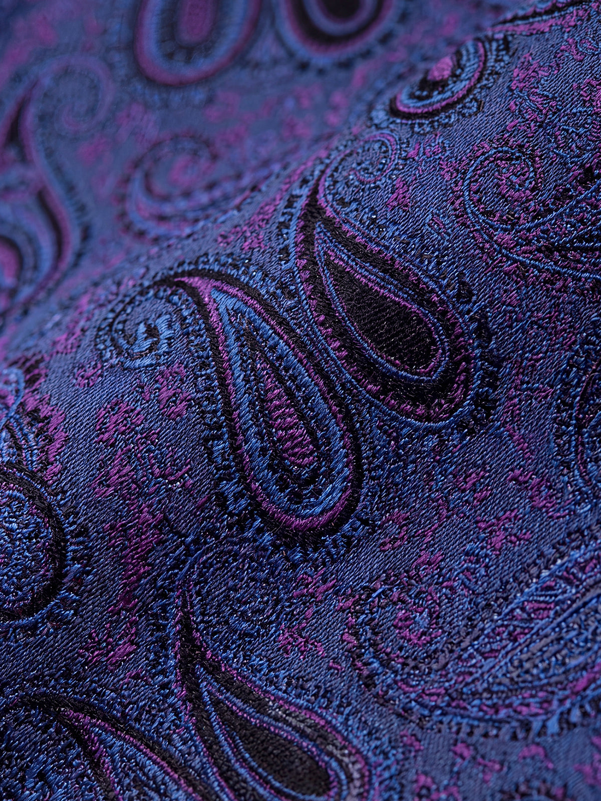 Cravata albastru cu mov imprimeu paisley