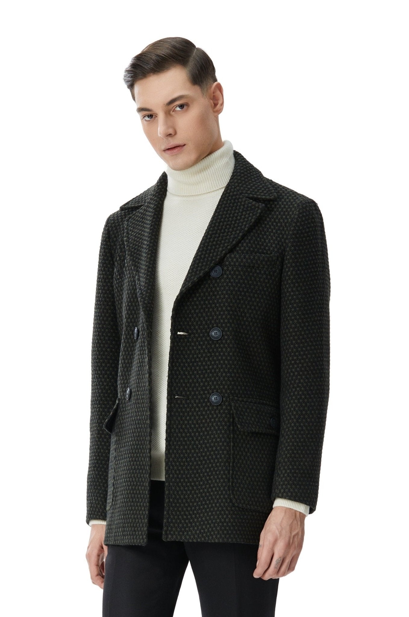 Palton Verde Militar Din Lana - Viggo