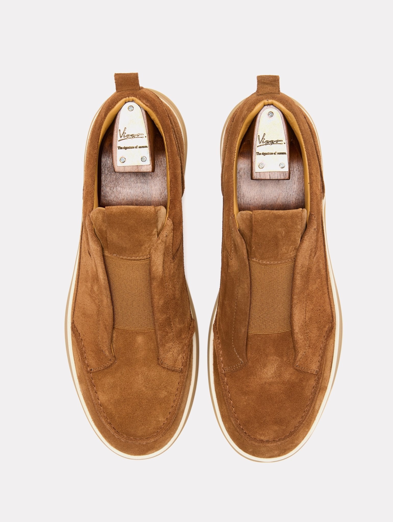 Slip - on sneakers din piele intoarsa camel - Viggo