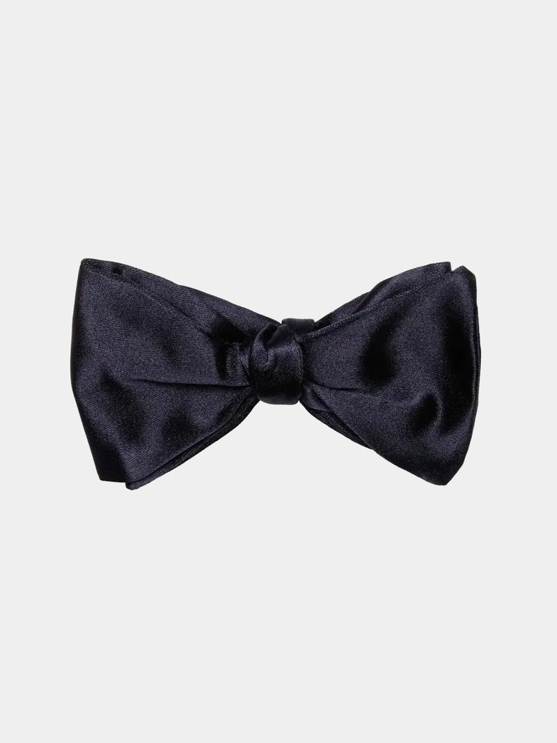 Papion navy din matase naturala