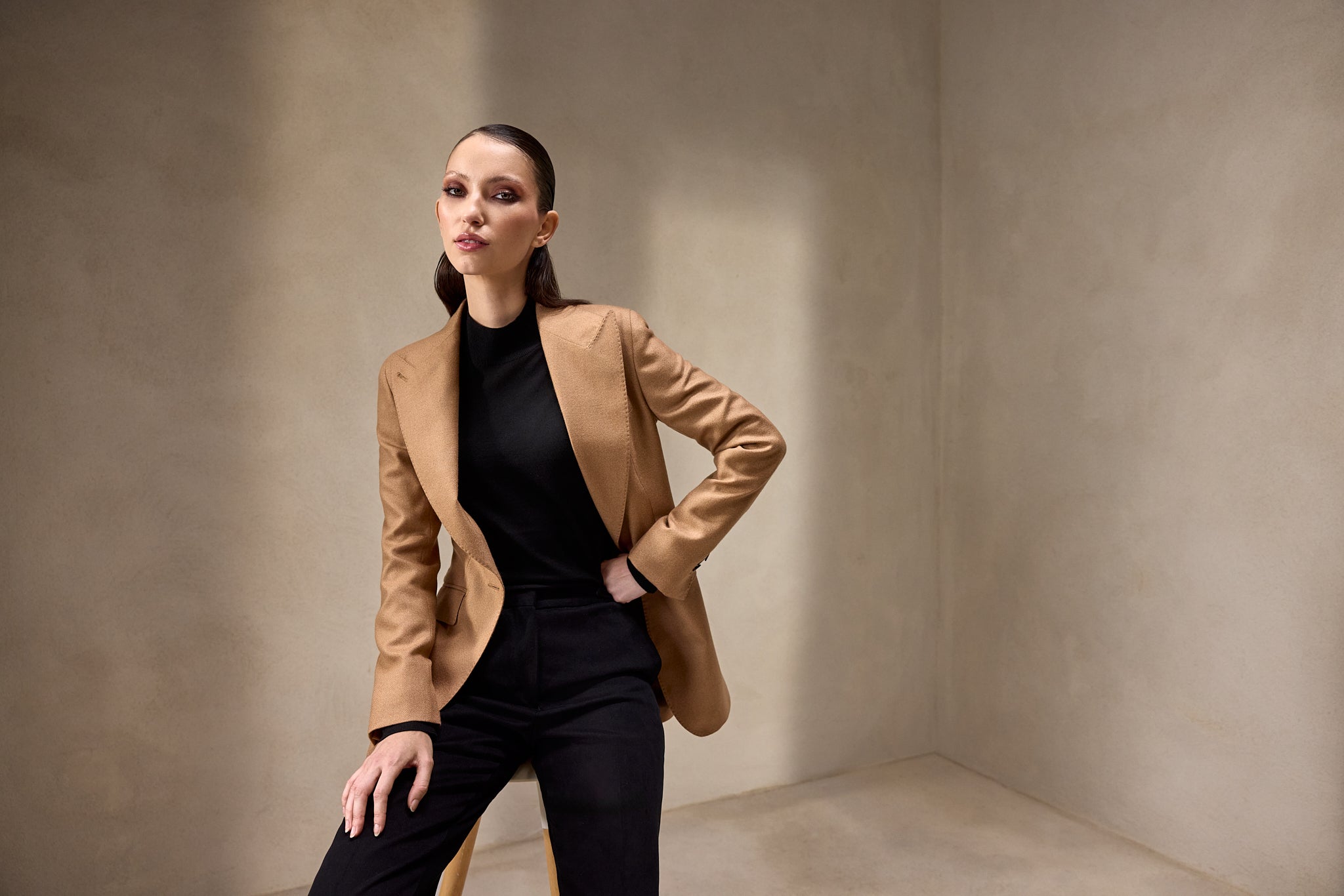 Sacou camel Made to Measure FOR HER