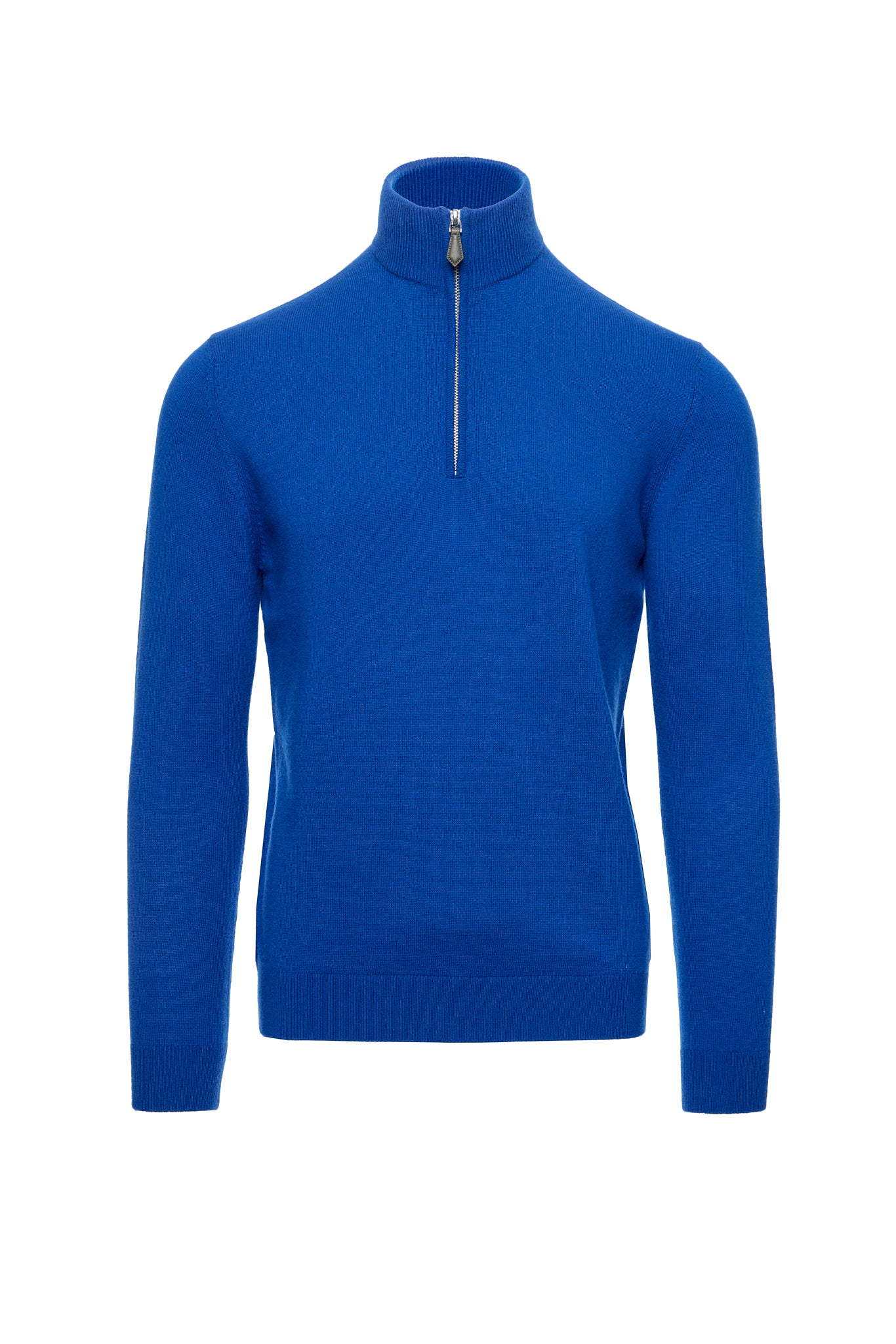 Maleta half-zip din lana si casmir, albastru