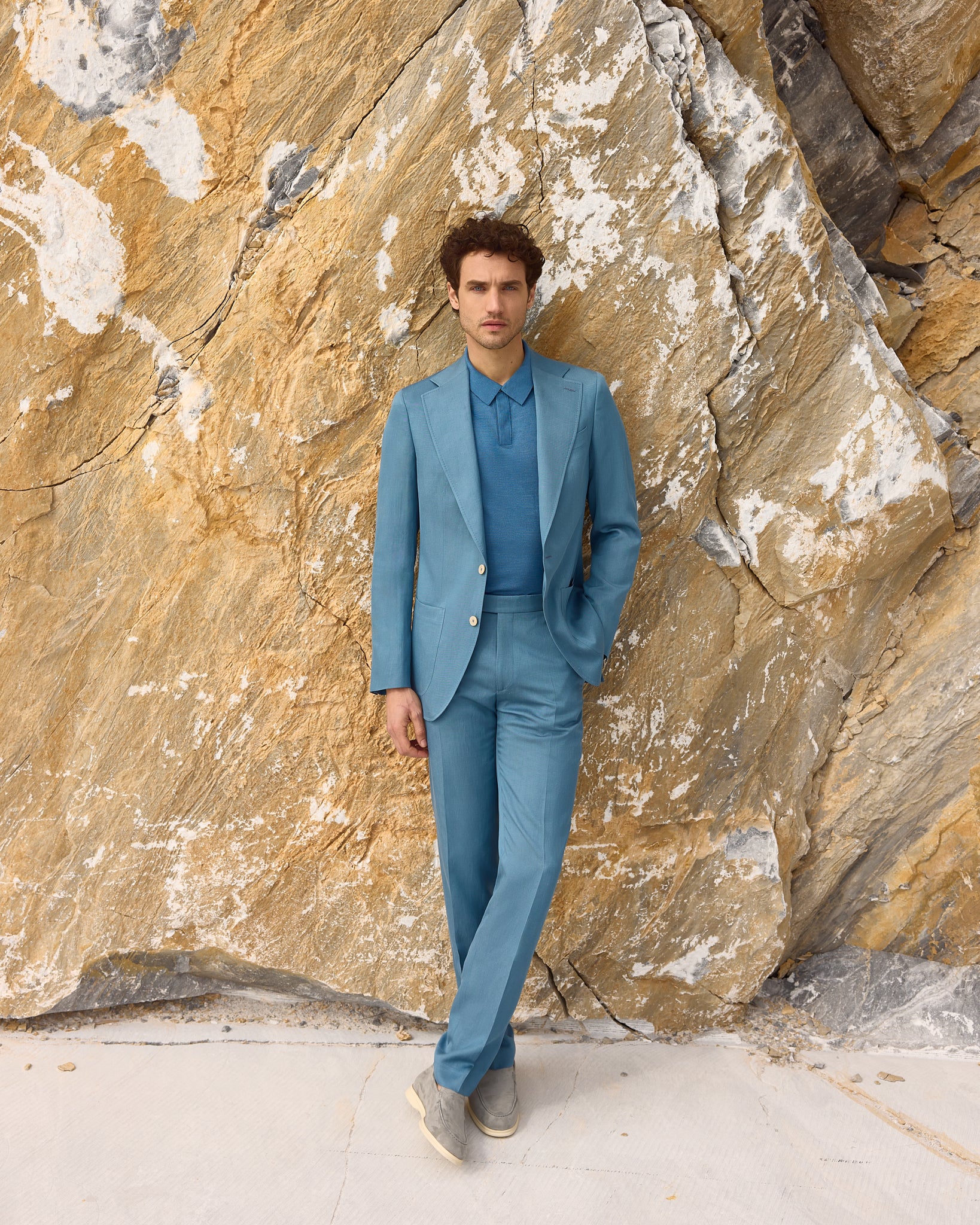 新品 Ermenegildo Zegna スイムウェア XL ブルー イタリア製 Costum bleu Made to Measure tesatura Silkskin by Ermenegildo Zegna