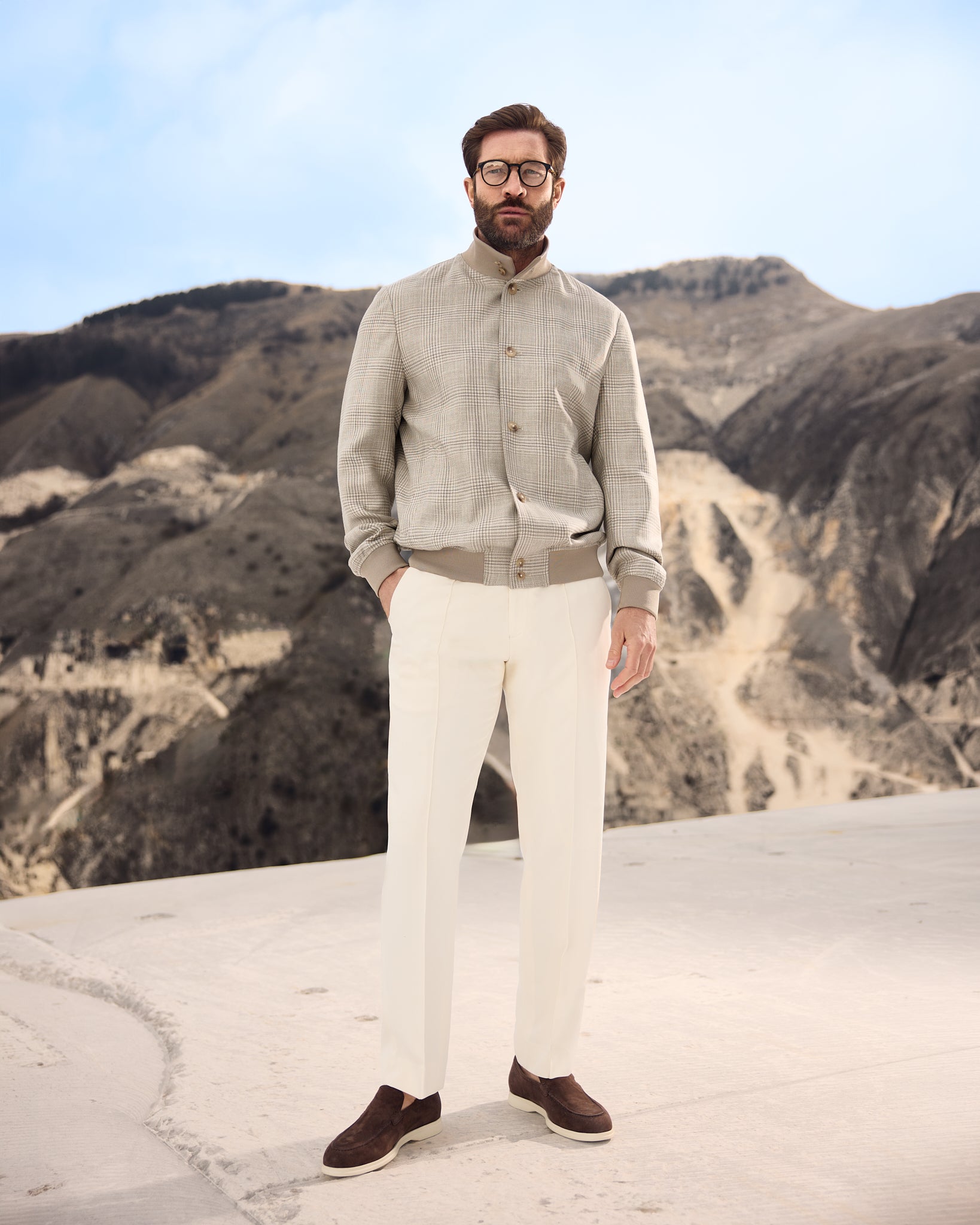 Pantalon alb Made to Measure, tesatura Fratelli Tallia di Delfino