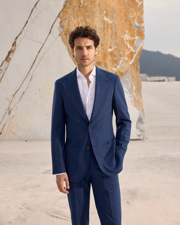 Costum albastru tesatura Loro Piana