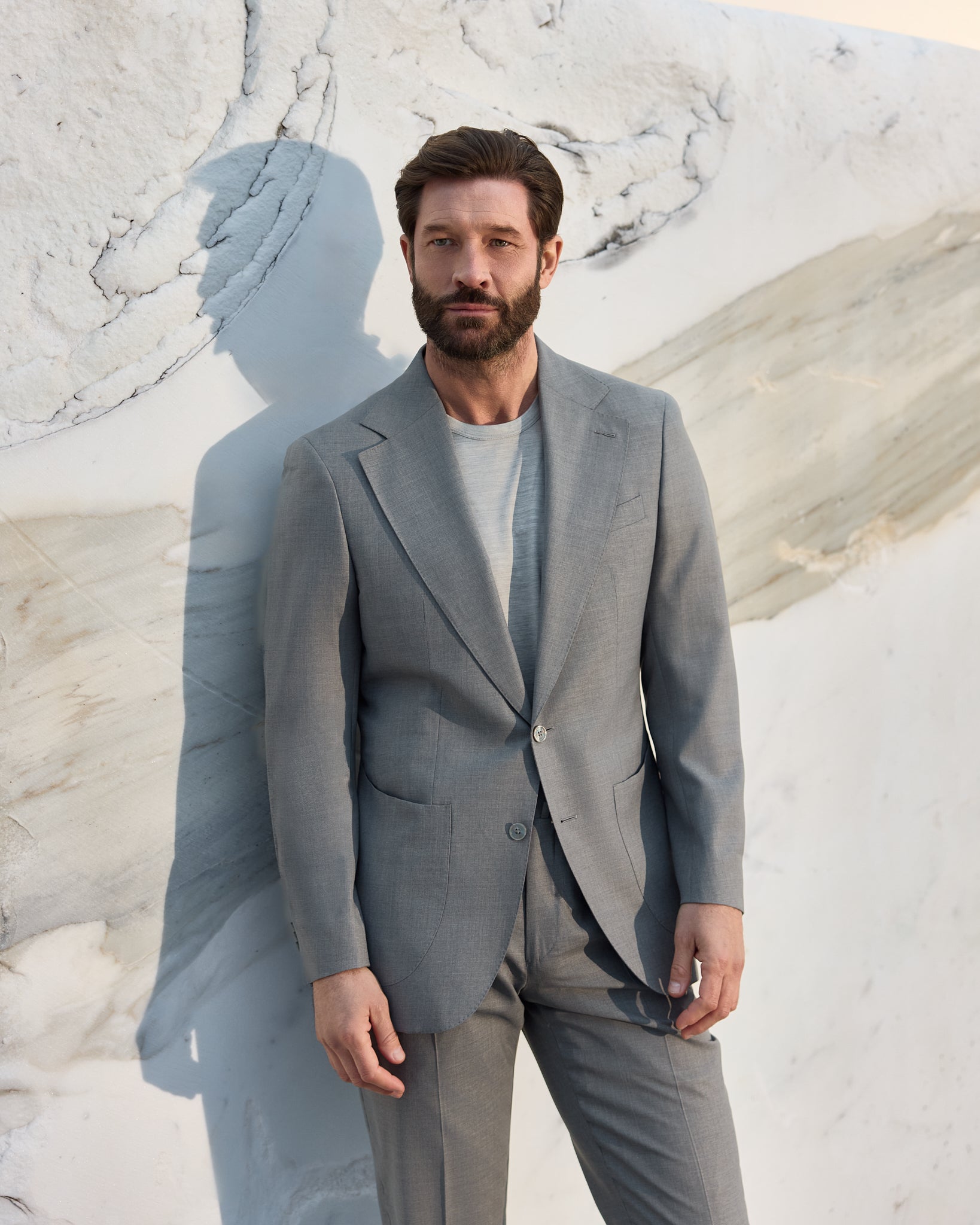 Costum gri Made to Measure, tesatura Lightest Natural 2 Ways by Loro Piana