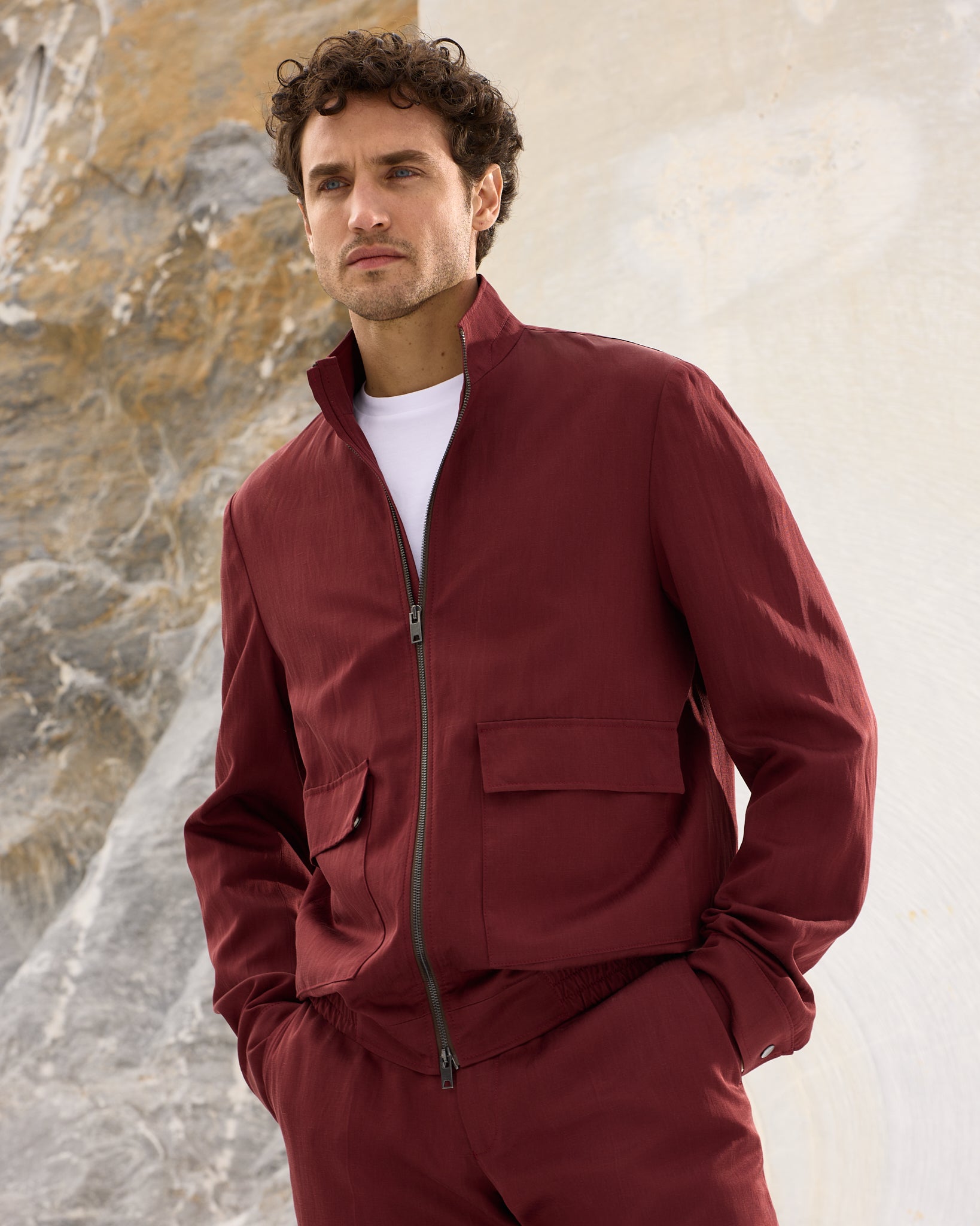 Jacheta burgundy Made to Measure, tesatura Ermenegildo Zegna