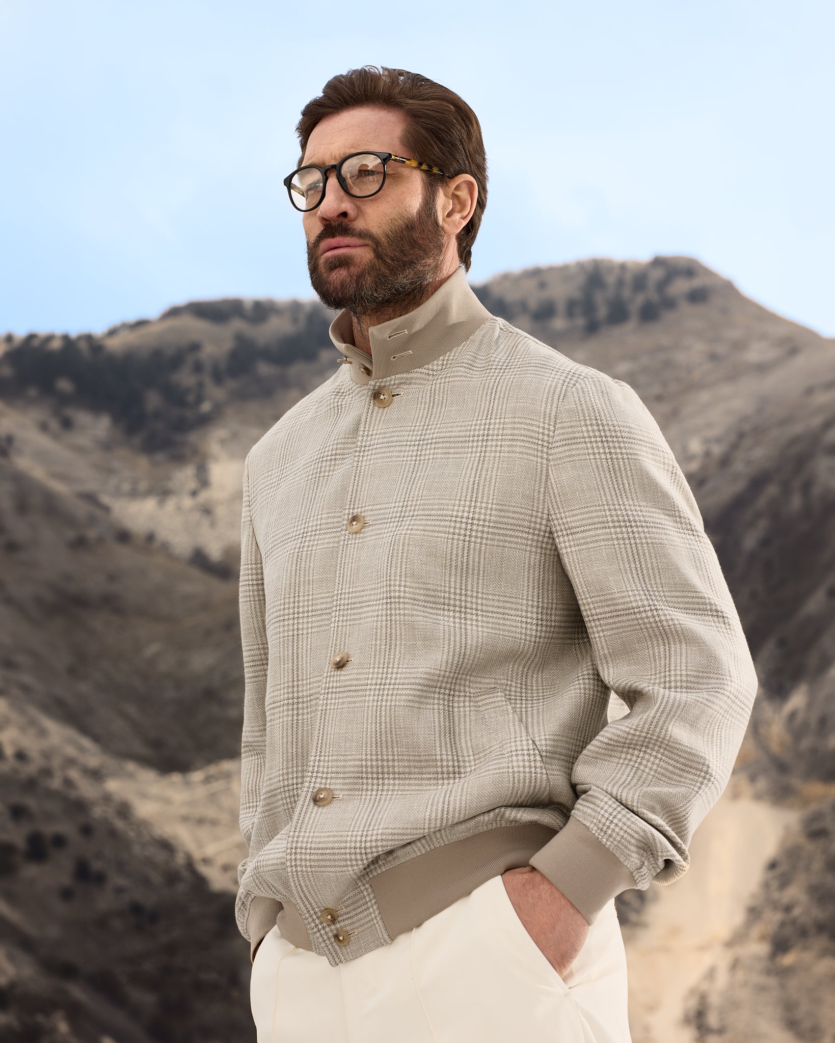 Jacheta carouri herringbone Made to Measure, tesatura Loro Piana