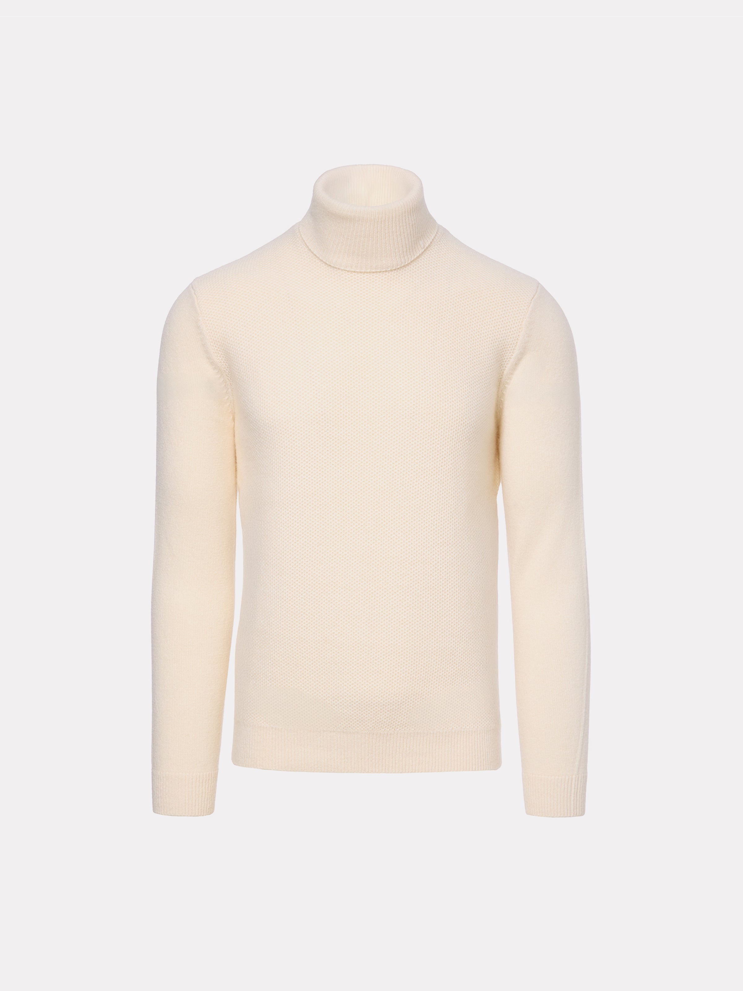 White cashmere neck sweater