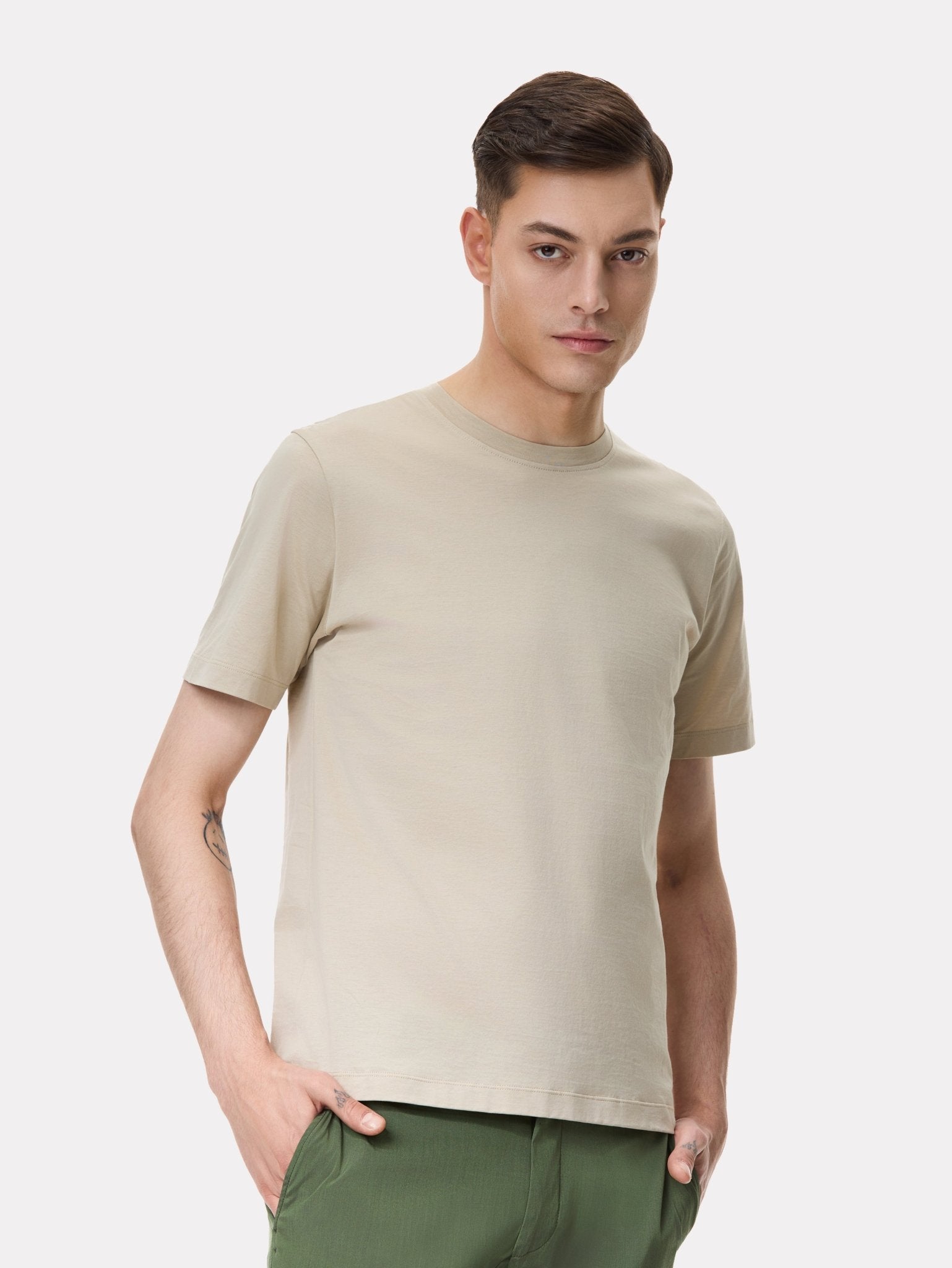 Tricou bej din bumbac Filoscozia® - Viggo