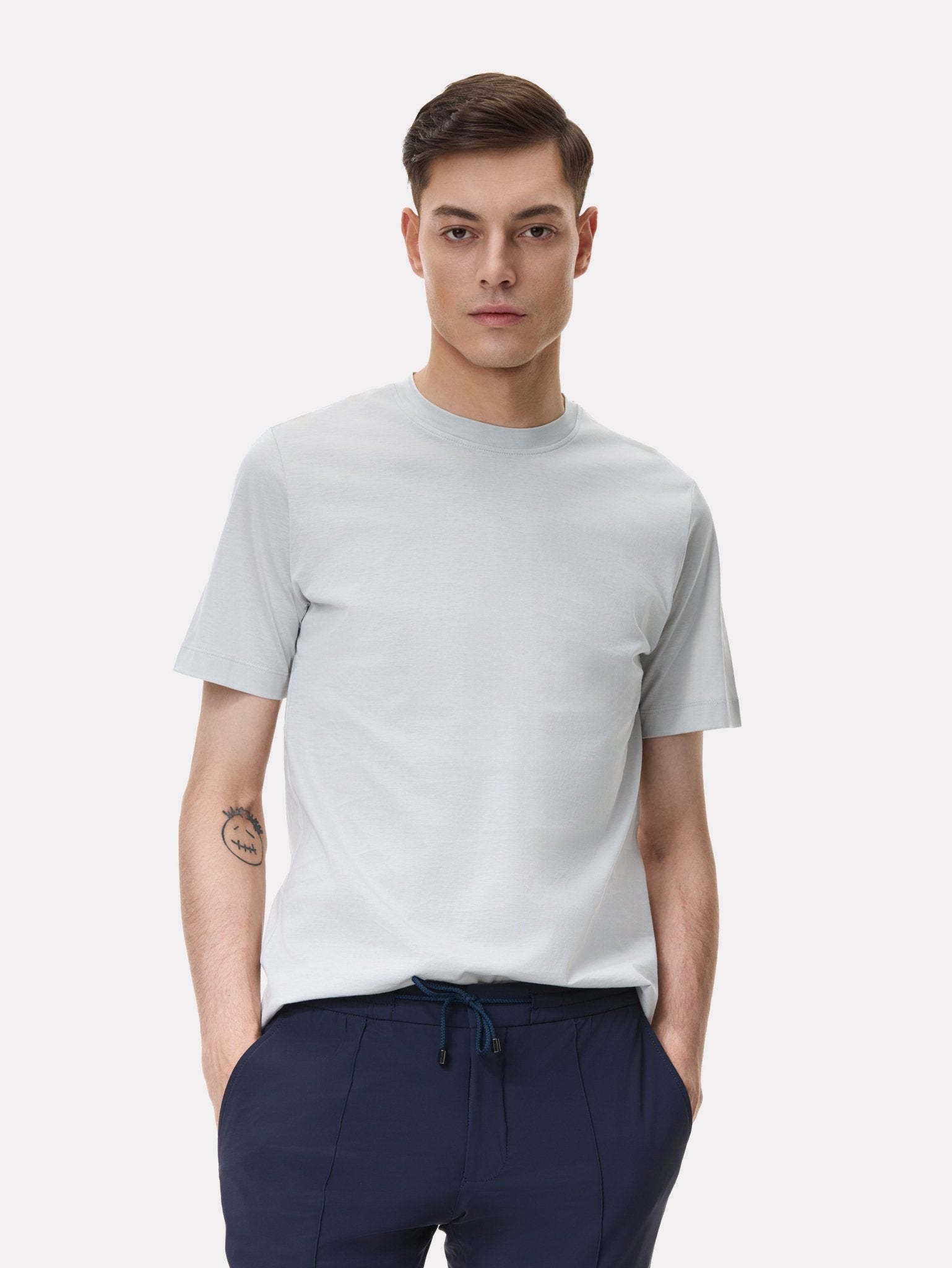 Tricou gri din bumbac Filoscozia® - Viggo