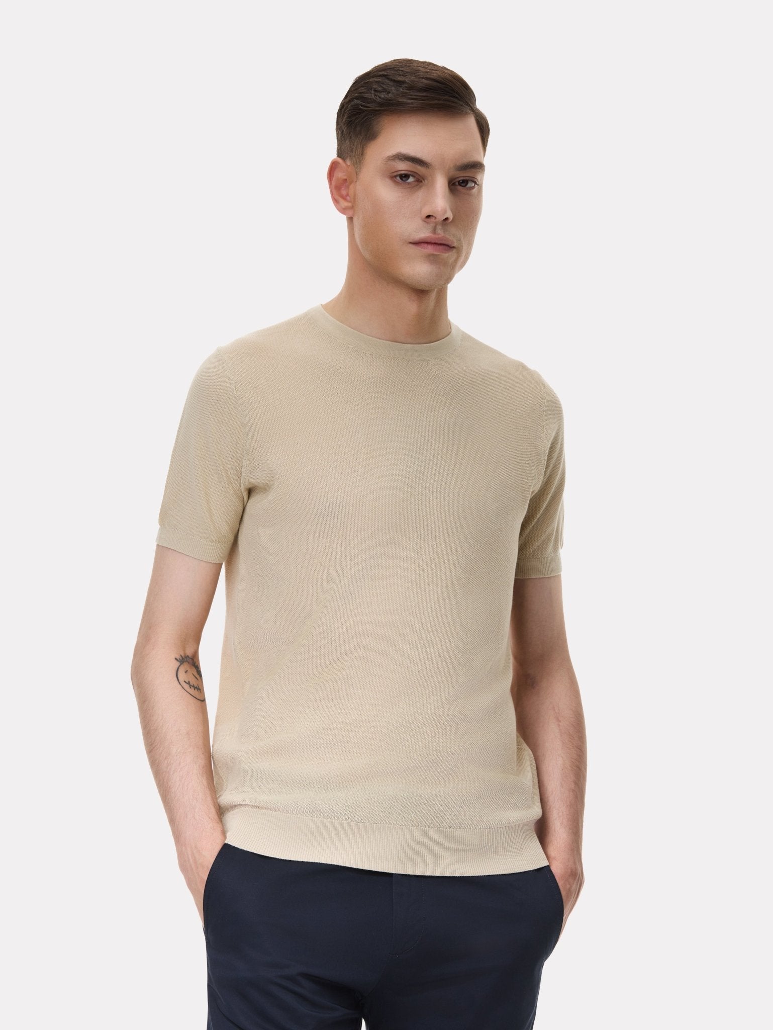 Tricou bej pique - Viggo