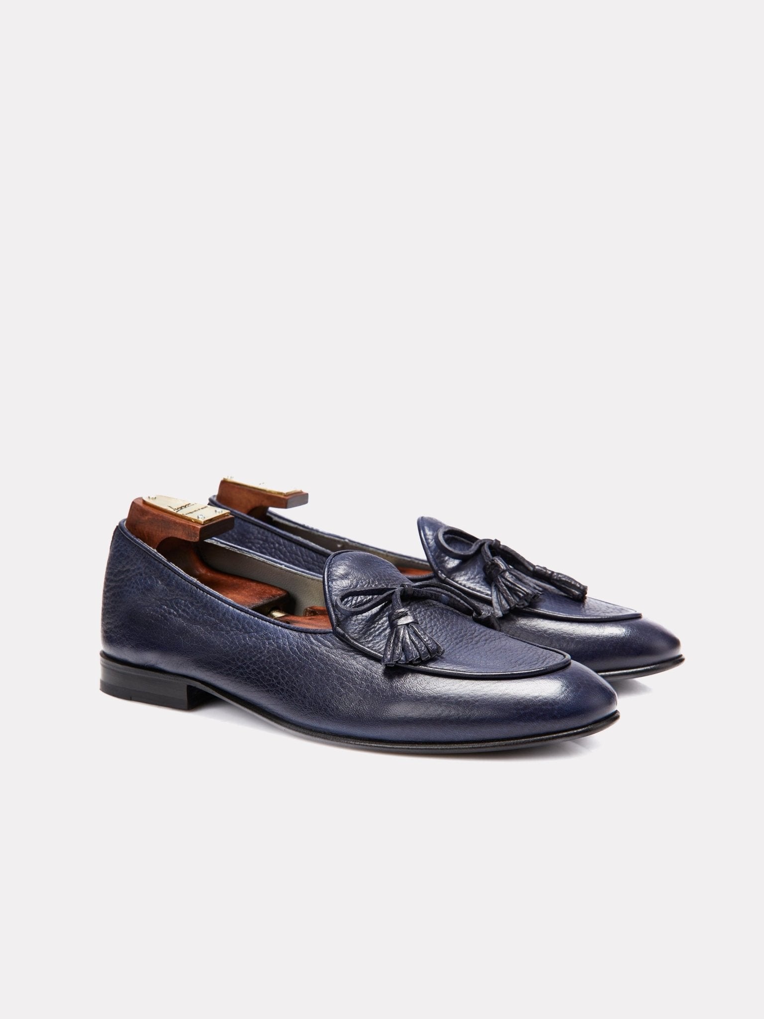 Pantofi loafer cu ciucuri, navy - Viggo